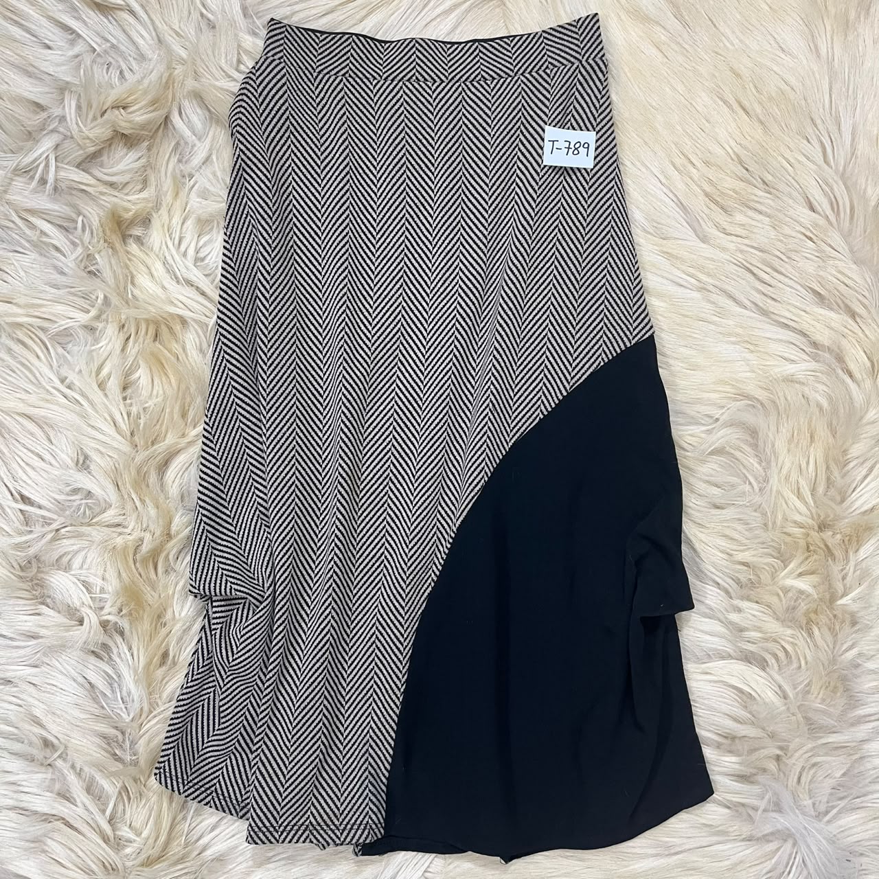 Herringbone Color block Skirt