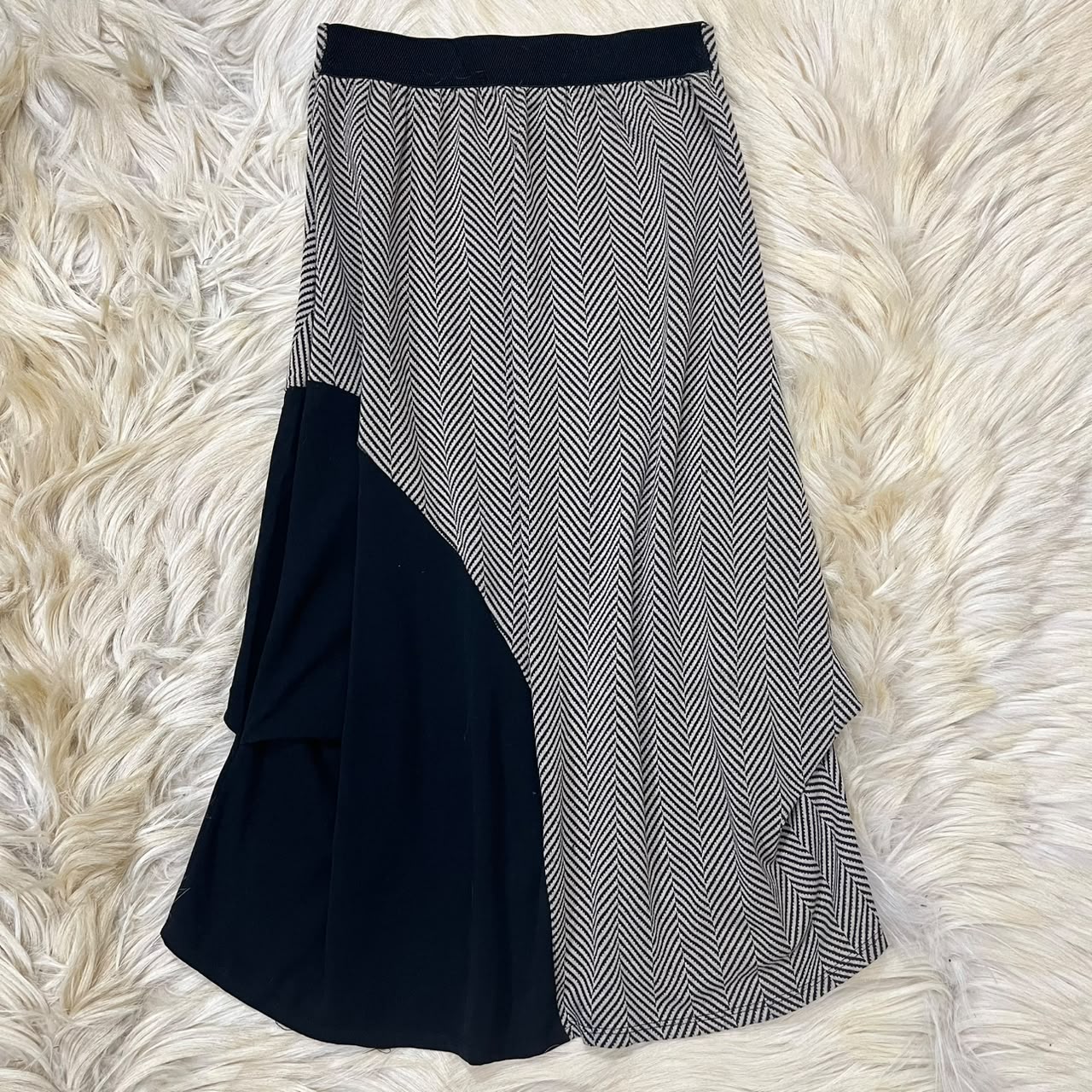 Herringbone Color block Skirt