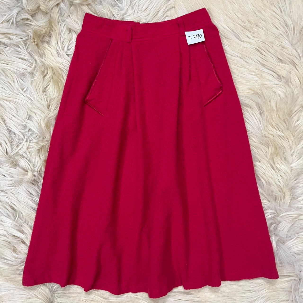 Scarlet Pleated Midi Skirt