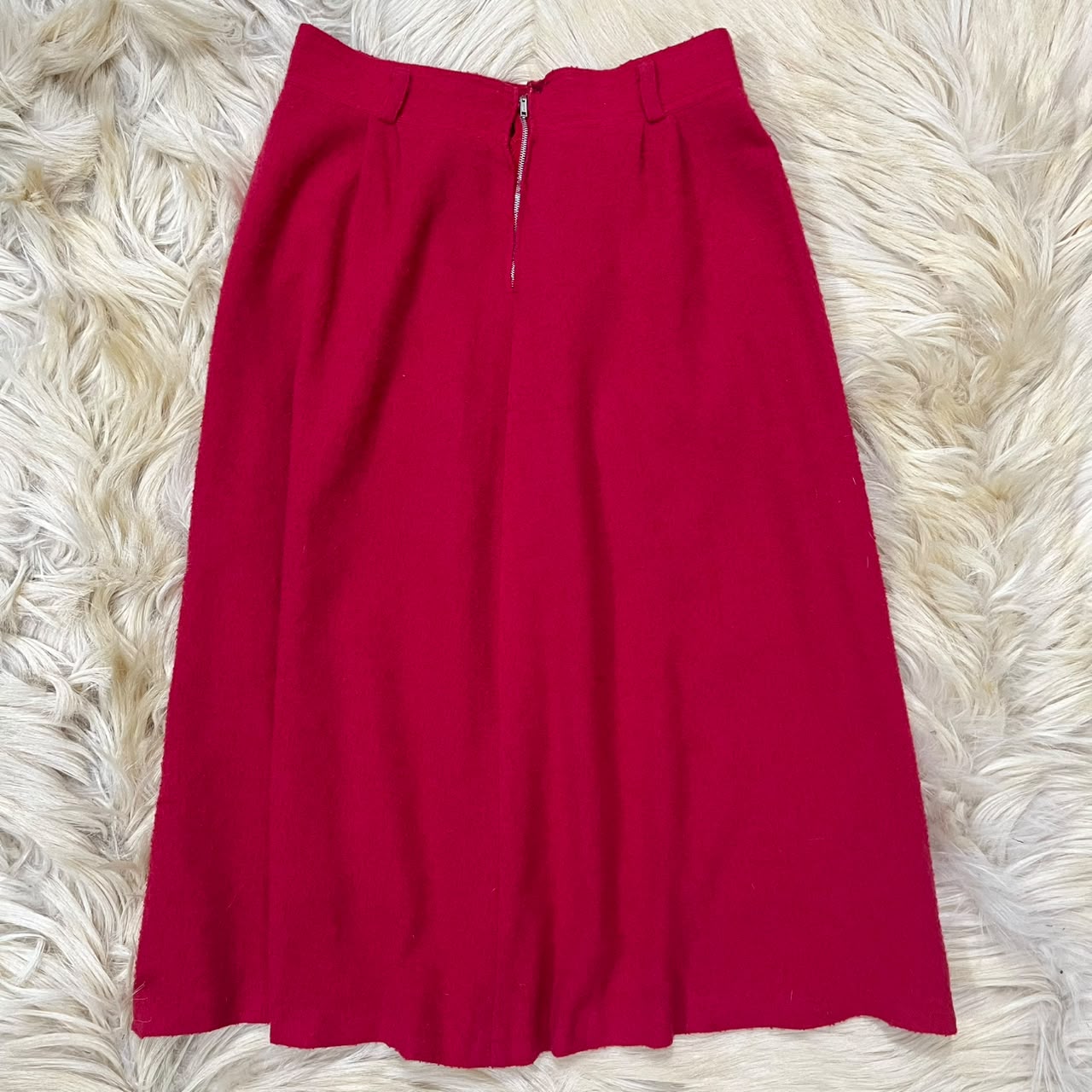 Scarlet Pleated Midi Skirt