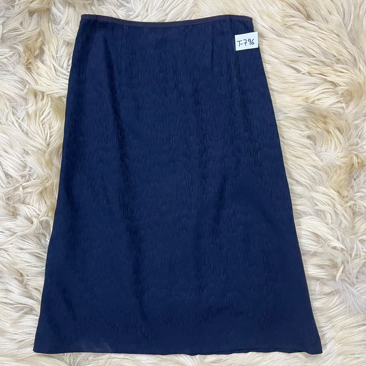 Navy Blue Textured Skirt