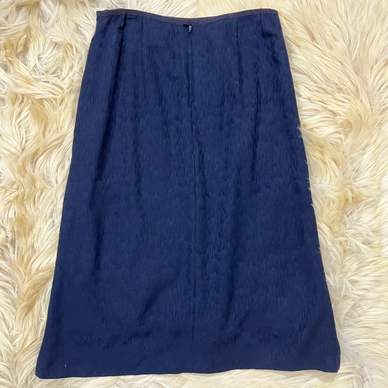 Navy Blue Textured Skirt