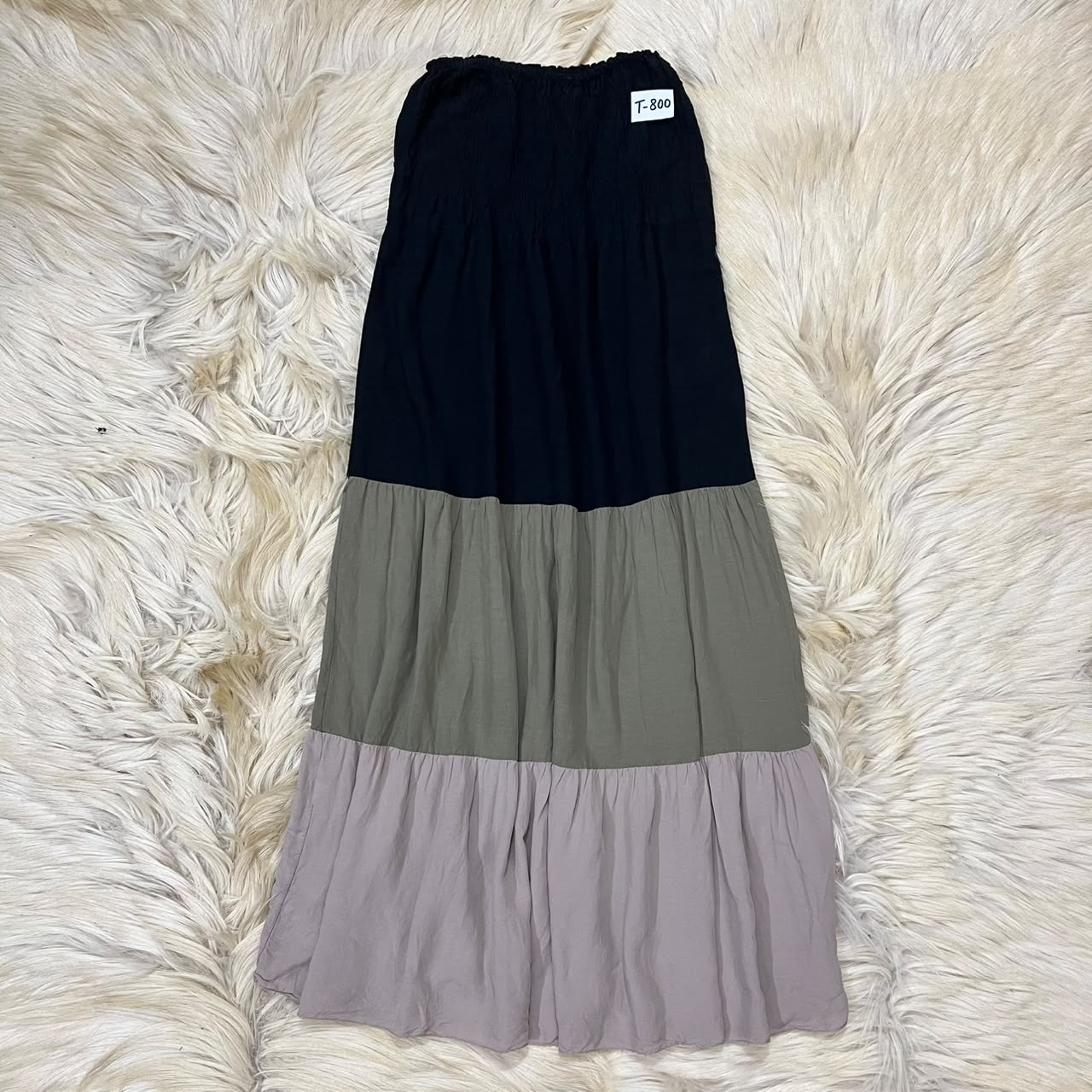 Three-Tiered Color-Block Skirt