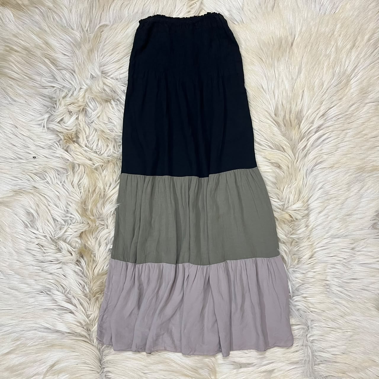 Three-Tiered Color-Block Skirt