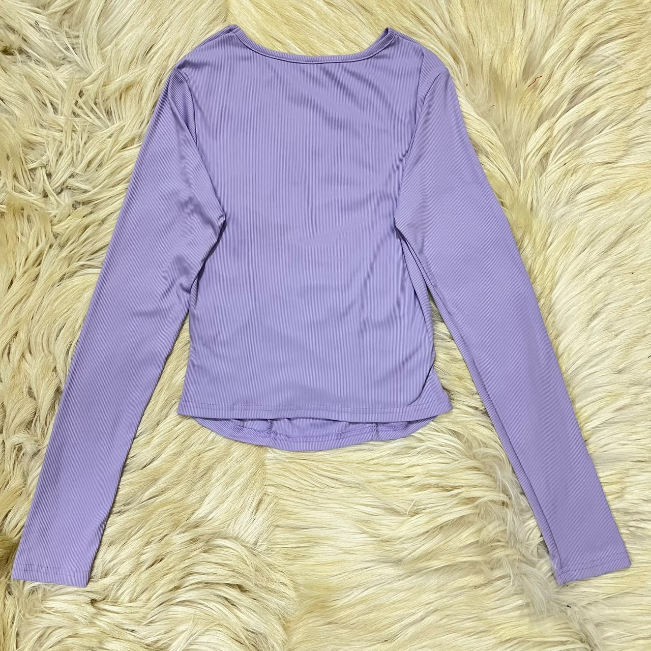 Lavender Long-Sleeve Ruched Top