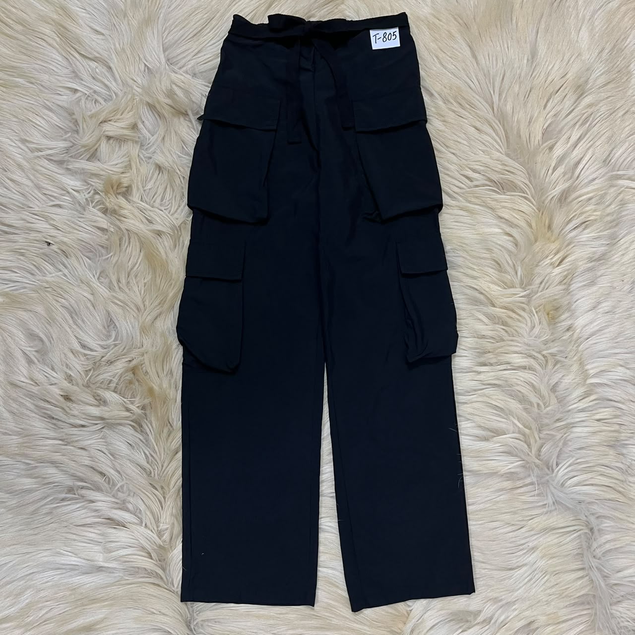 Cargo pants with a drawstring waist