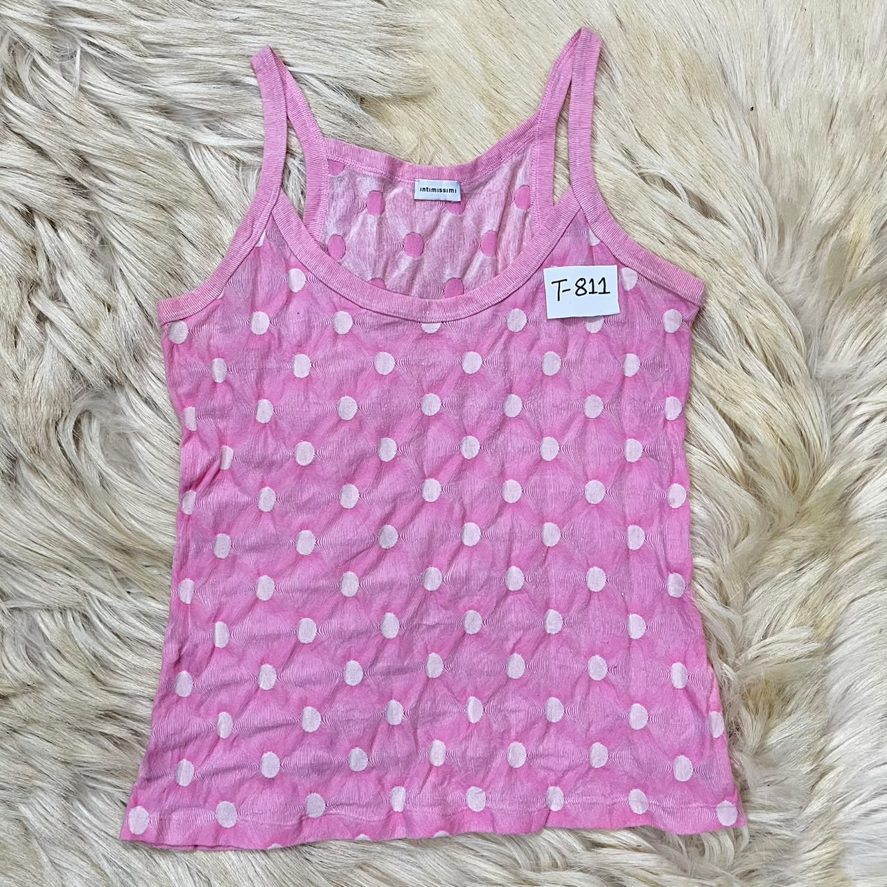 Pink sleeveless knit tank top