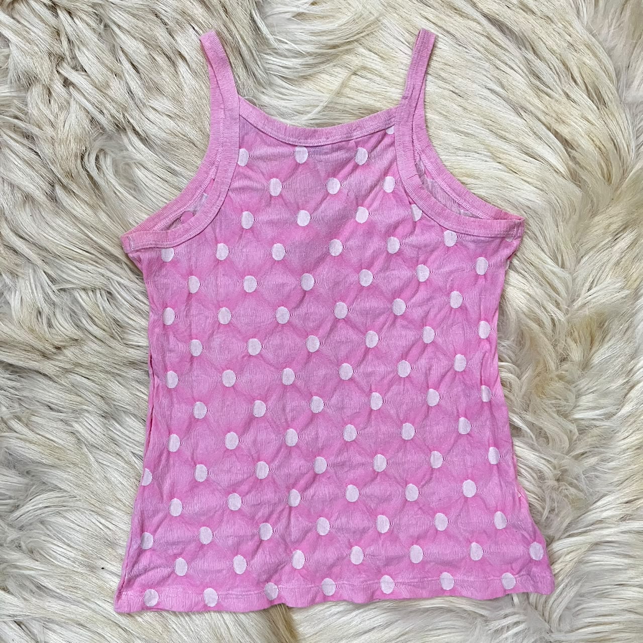 Pink sleeveless knit tank top