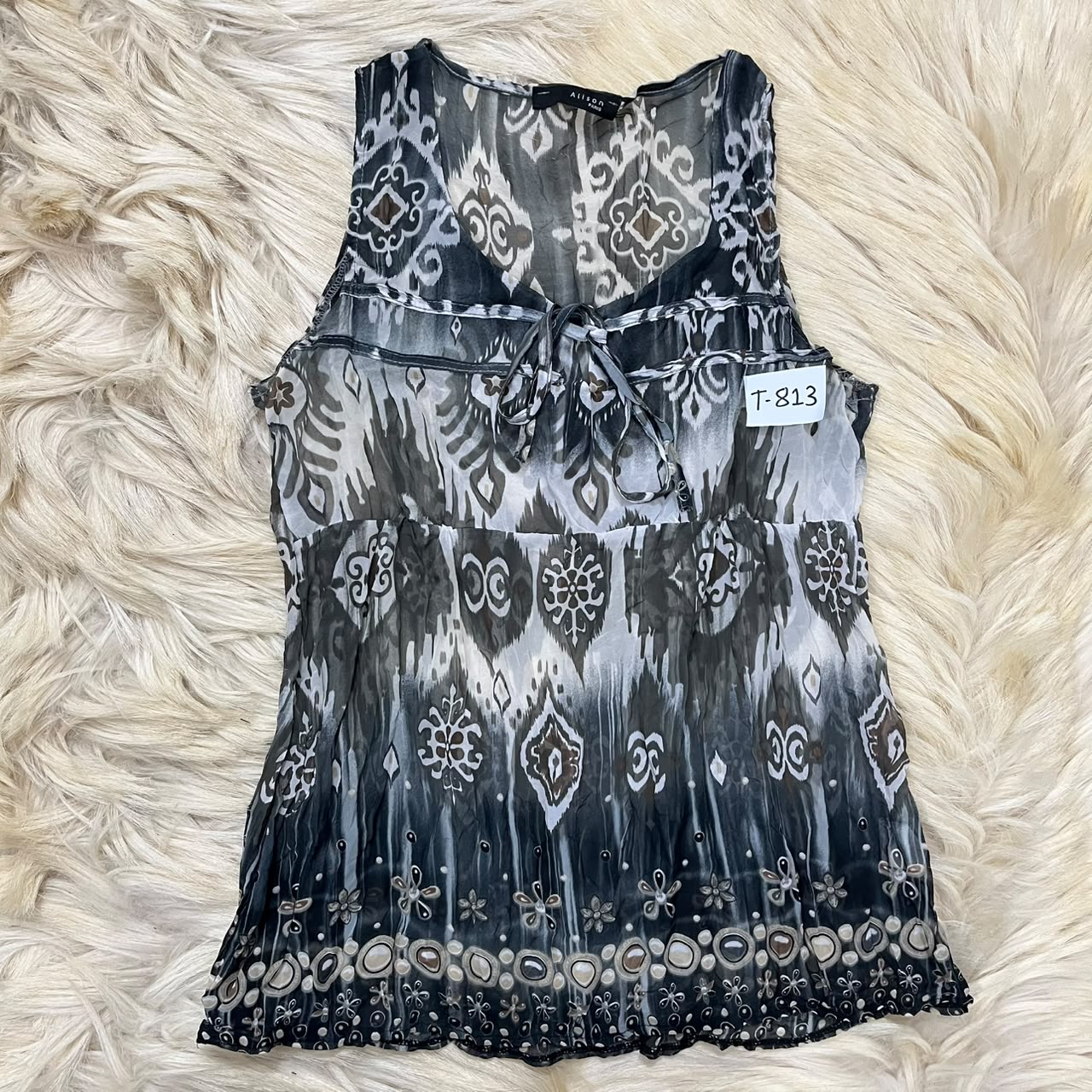 Black and White babydoll Top