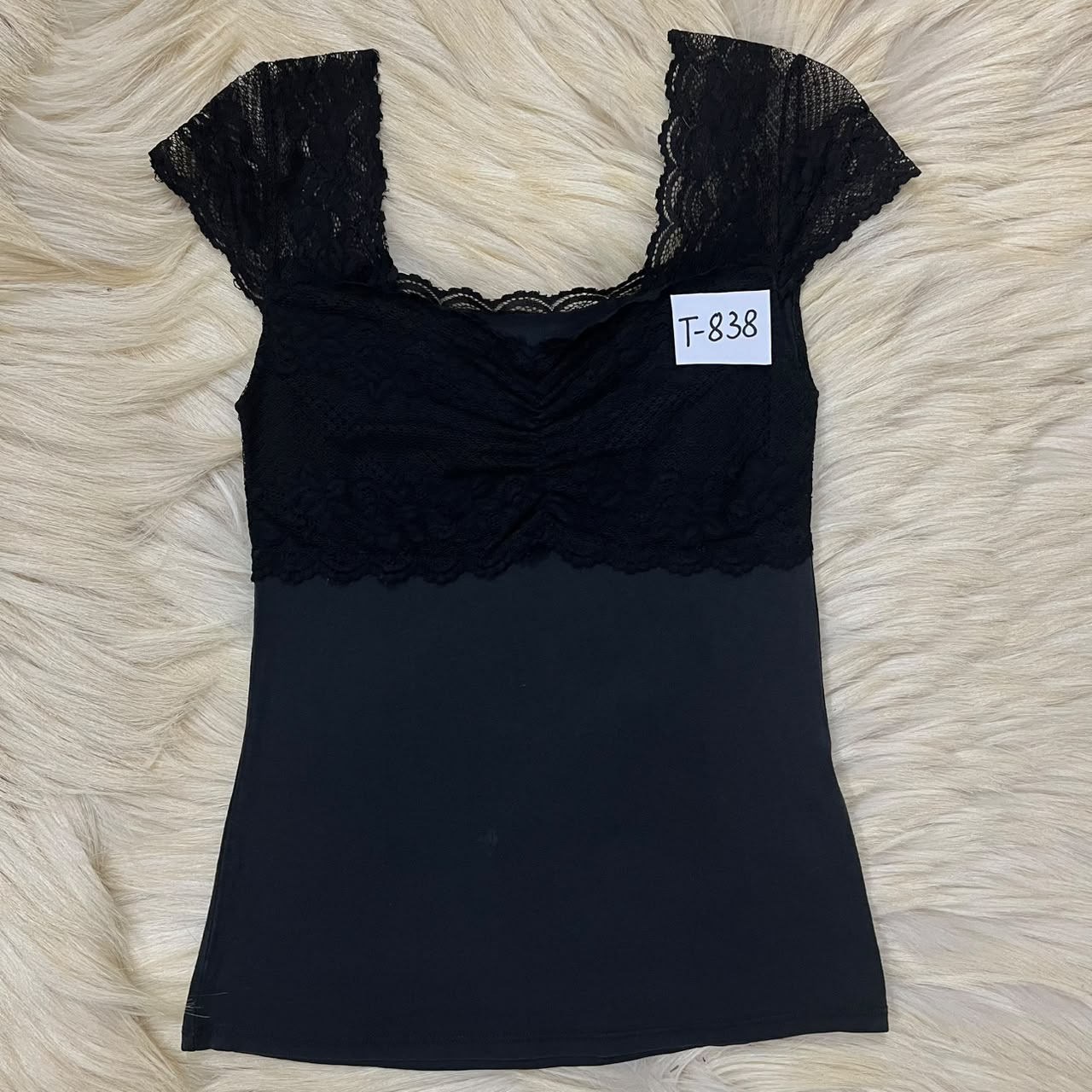 Black Capped Sleeves Top