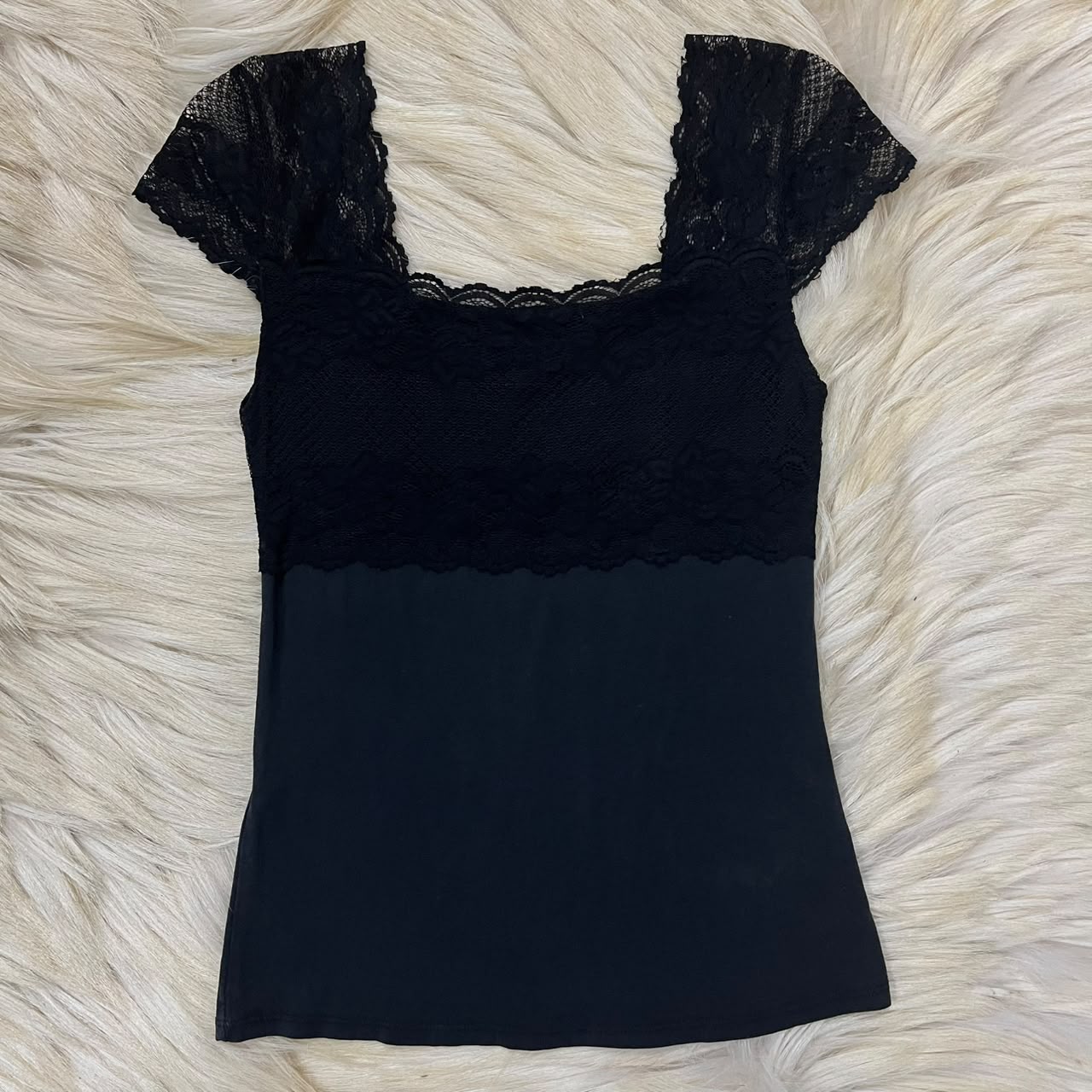 Black Capped Sleeves Top