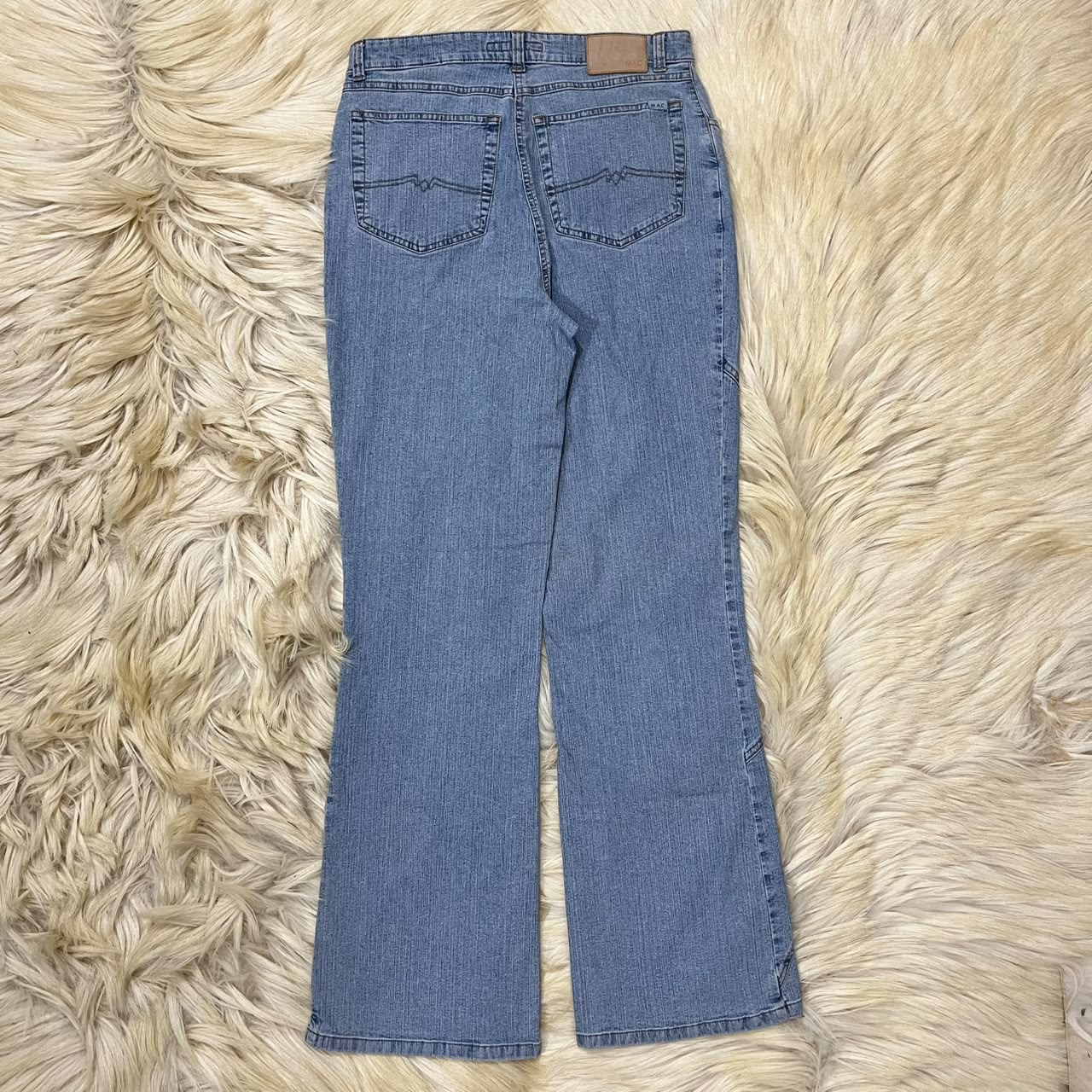 Light blue denim flare jeans