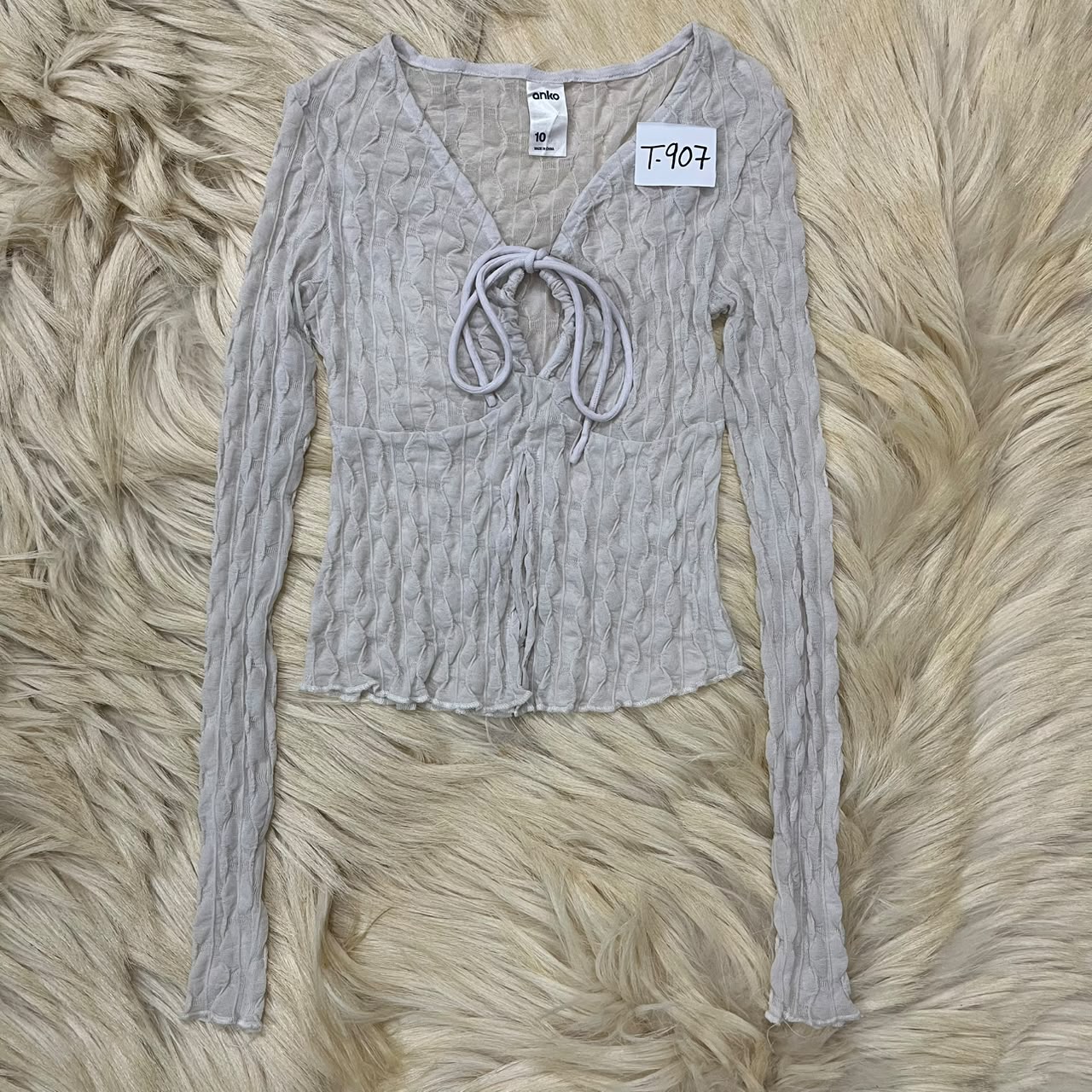 Ribbed long-sleeve top