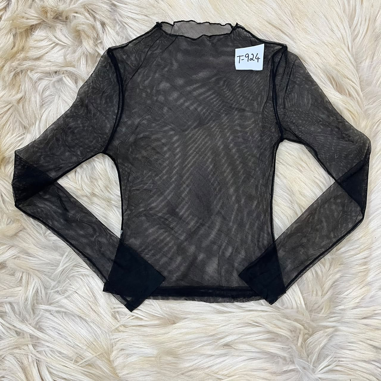 Sheer Mesh Long-Sleeve Top
