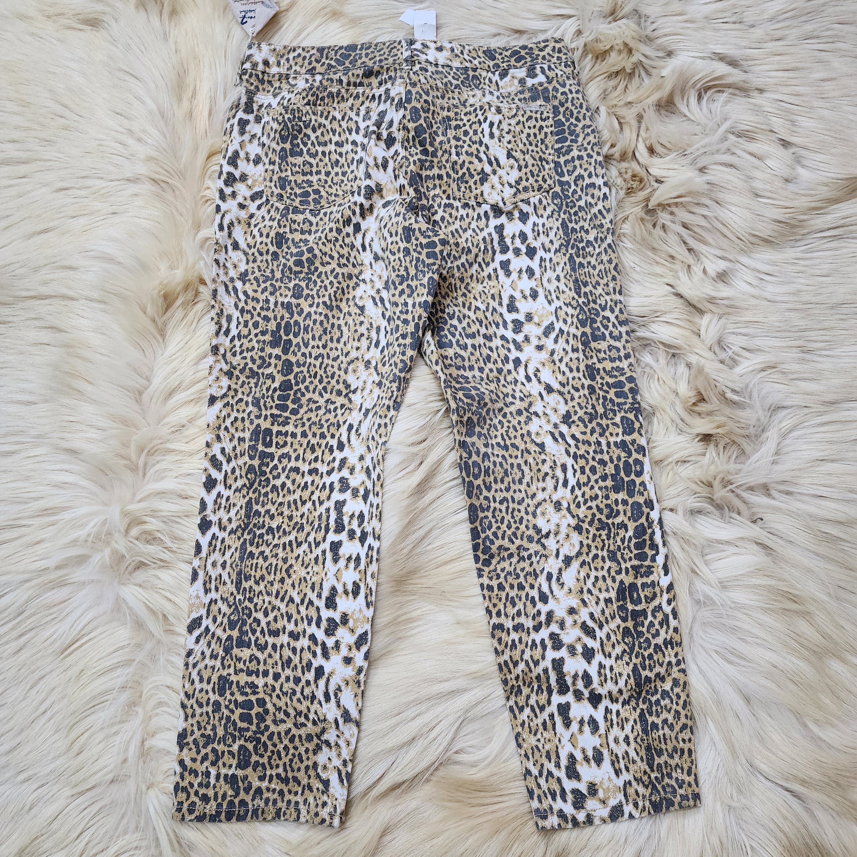 Cheeta Print Denim Jeans