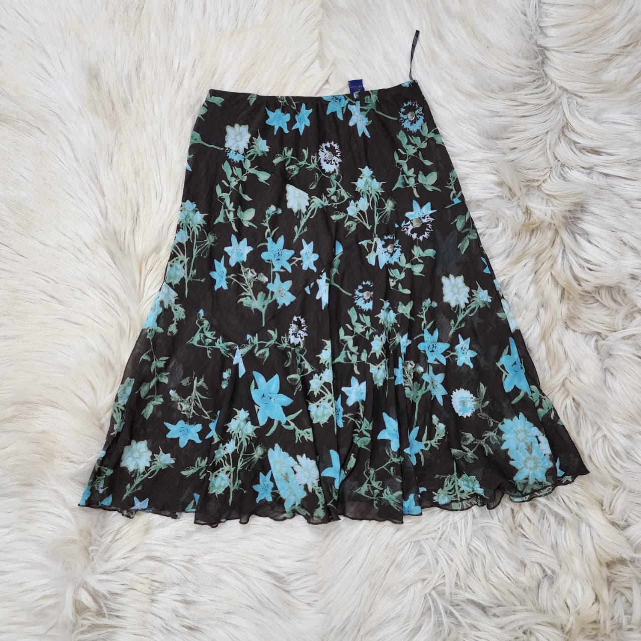 Brown Floral Beach Skirt