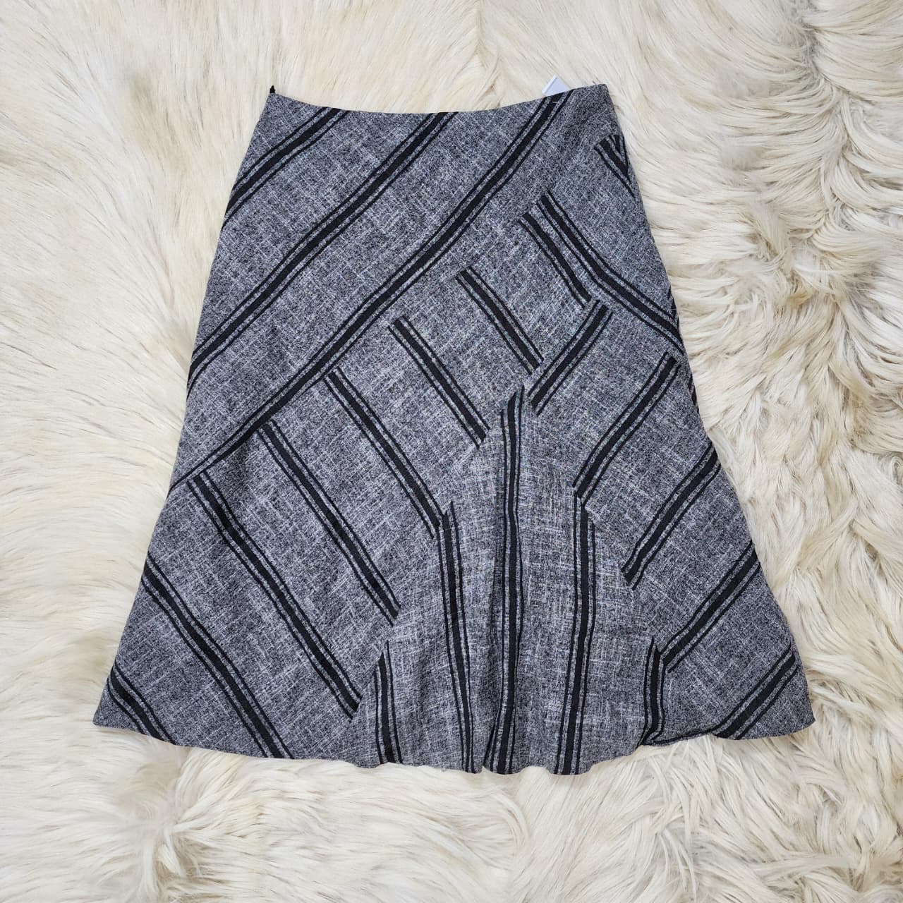 Grey Stripes Skirt
