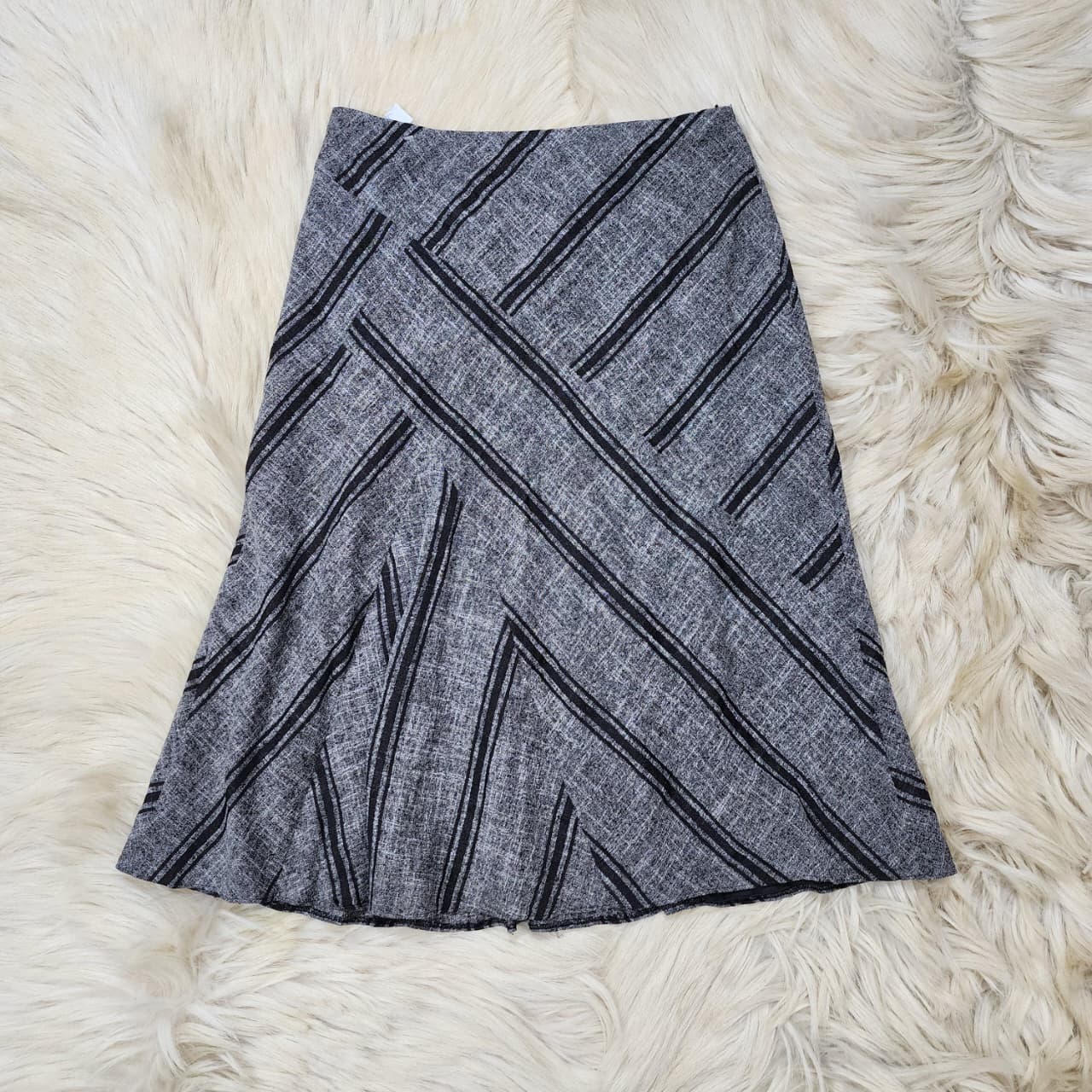 Grey Stripes Skirt
