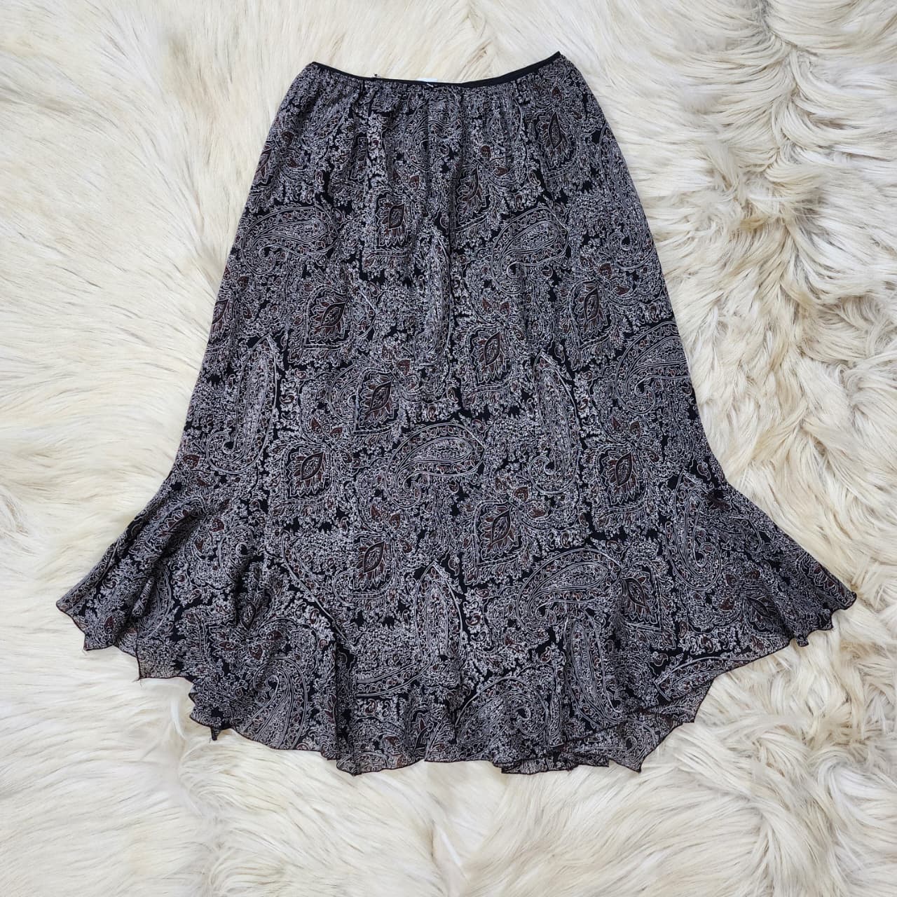 Long Mesh Black n Brown Skirt