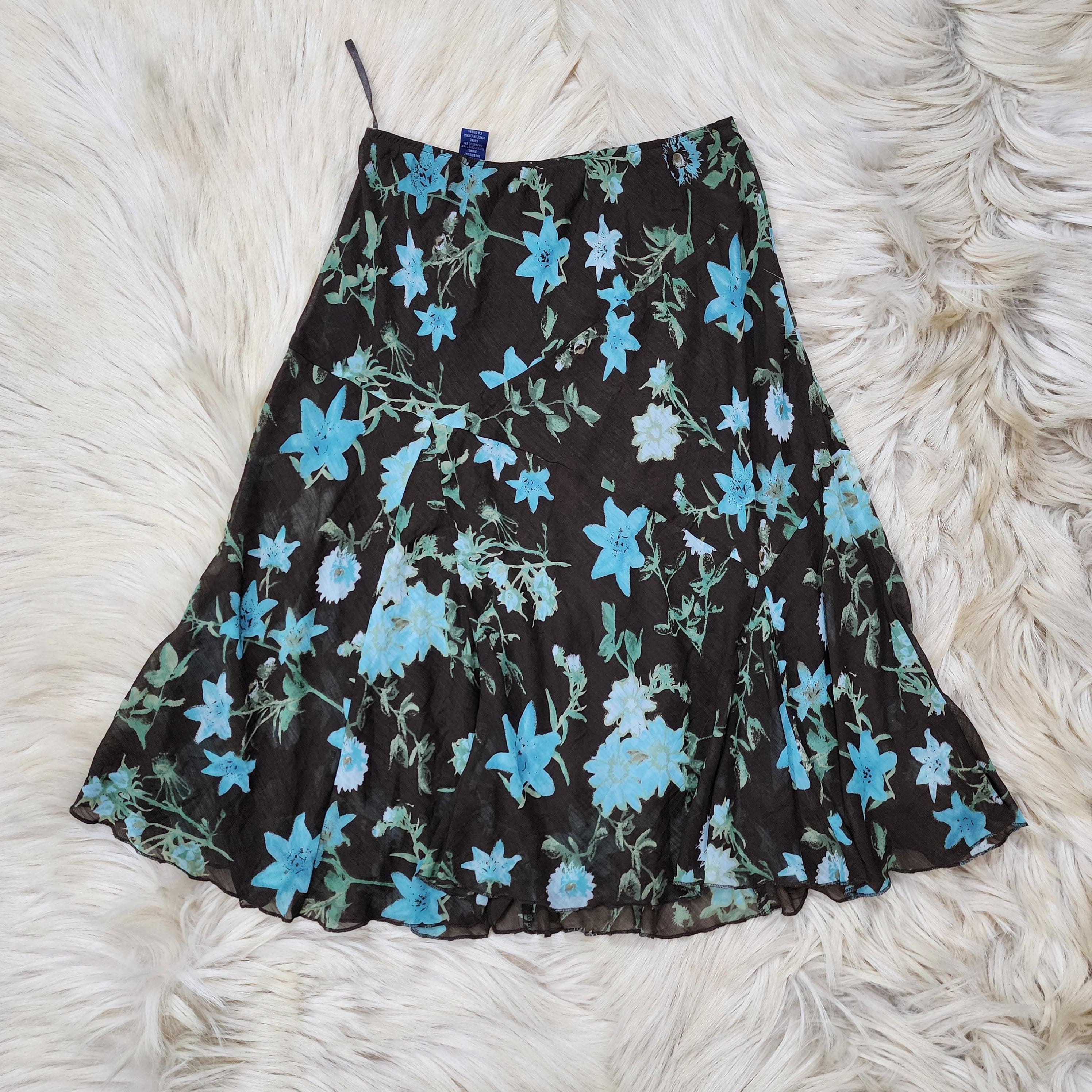 Brown Floral Beach Skirt