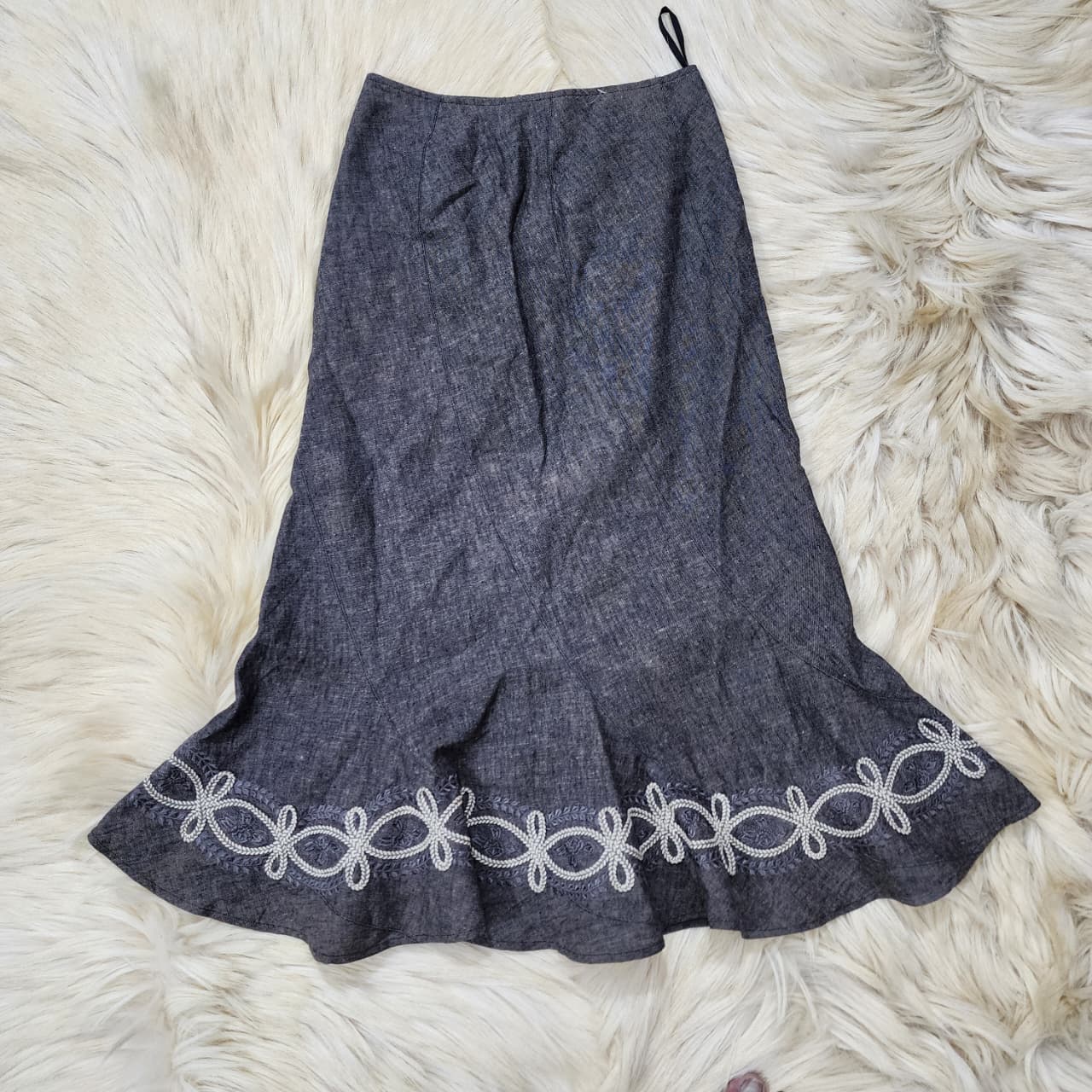 Grey Embodied Long Skirt