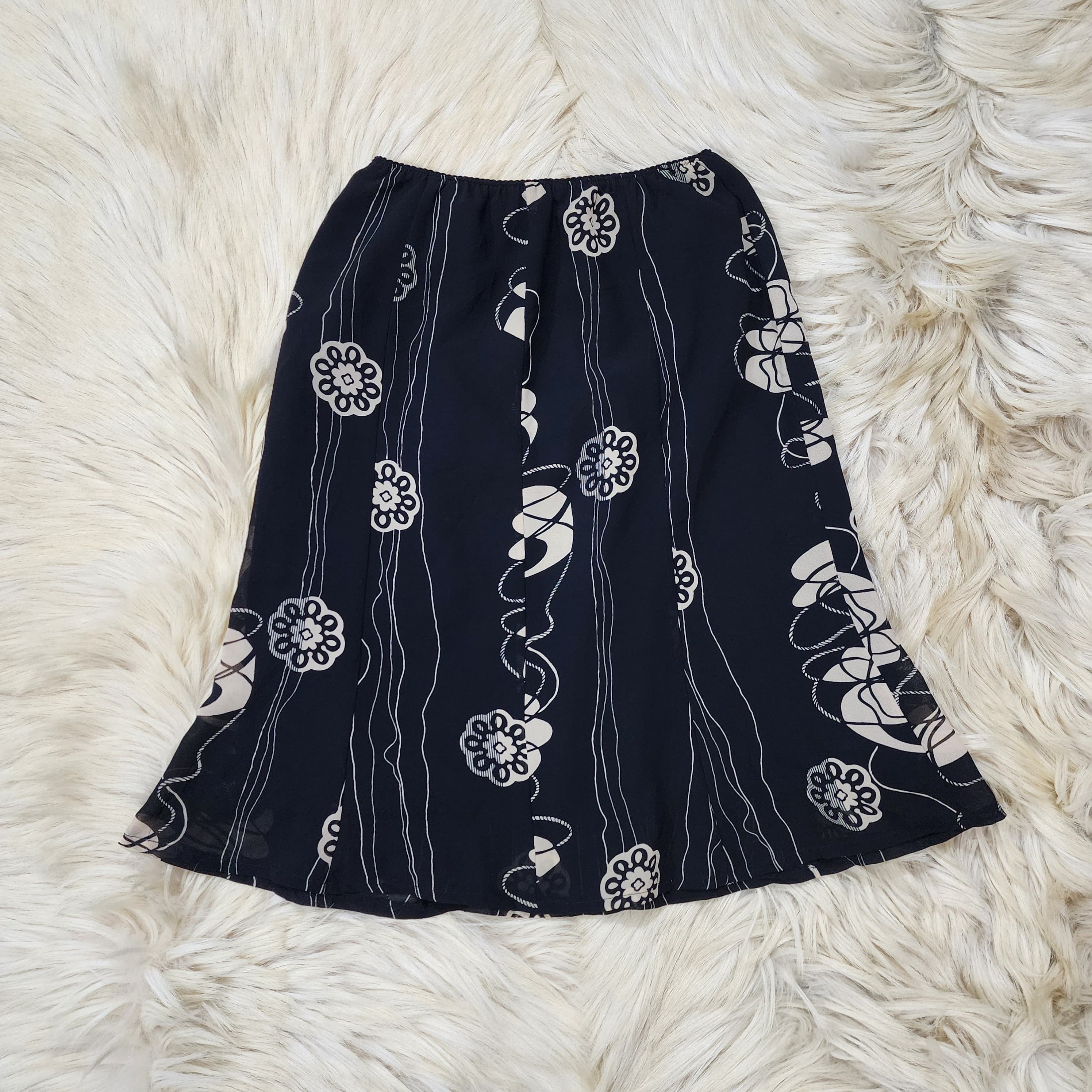 Black Floral Skirt