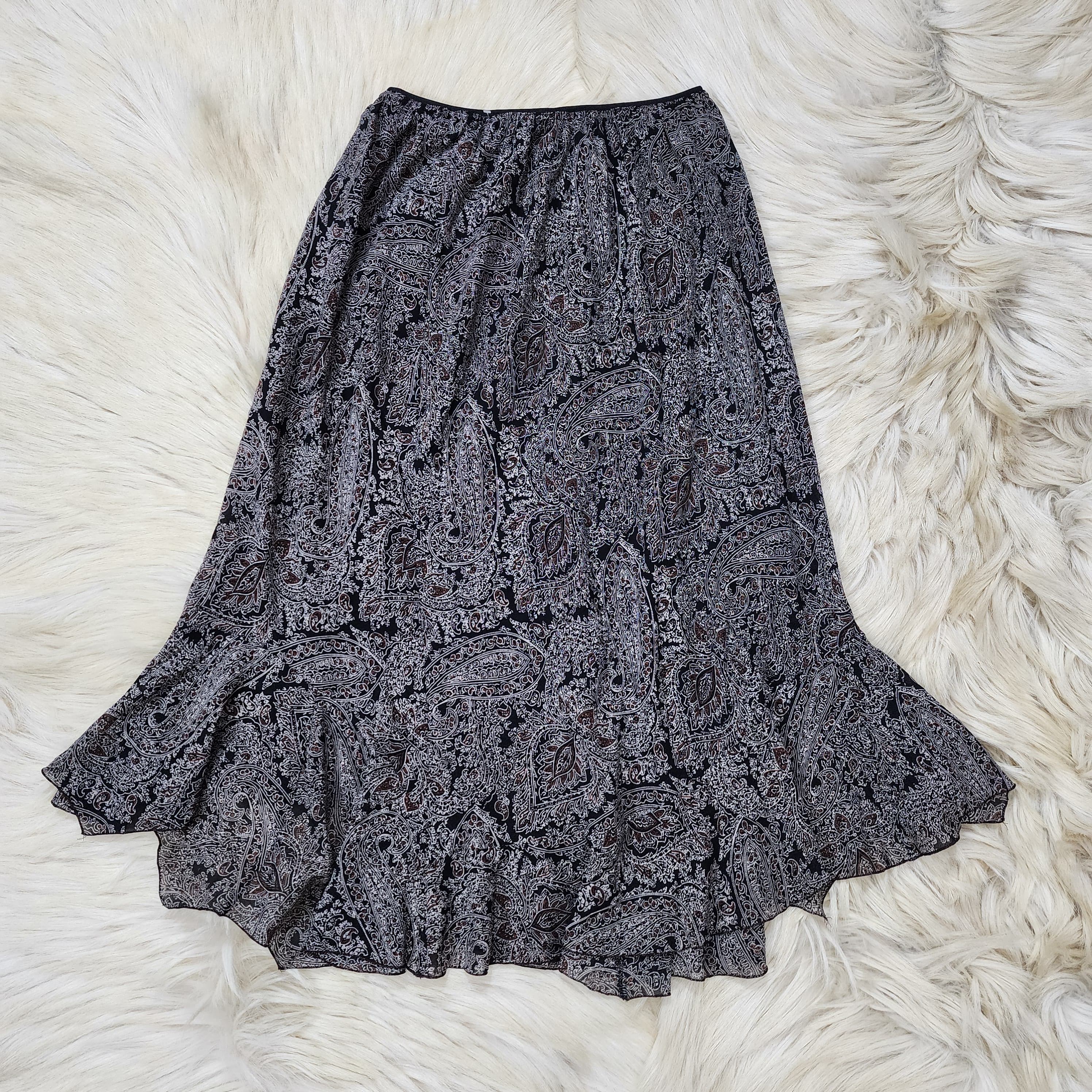 Long Mesh Black n Brown Skirt
