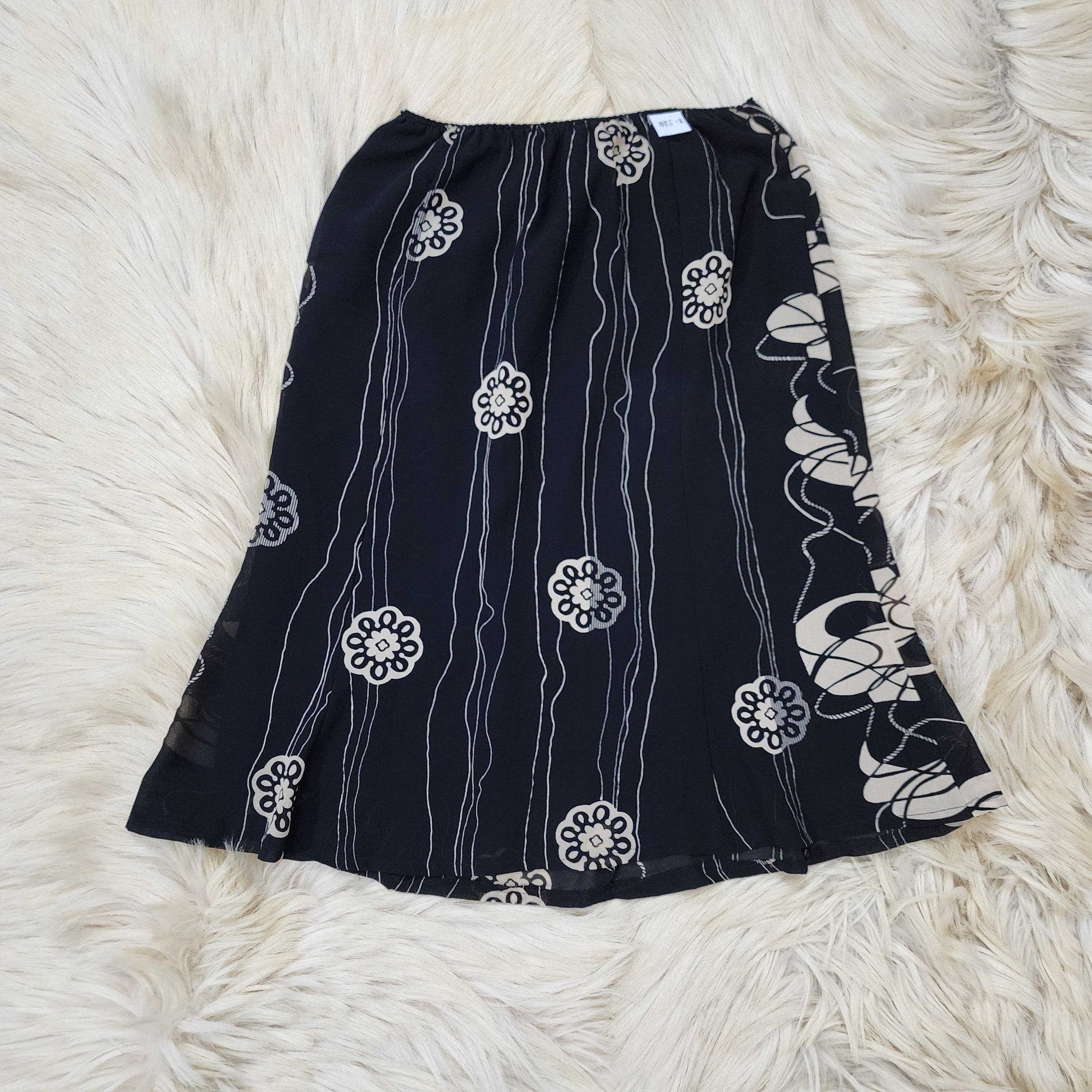 Black Floral Skirt