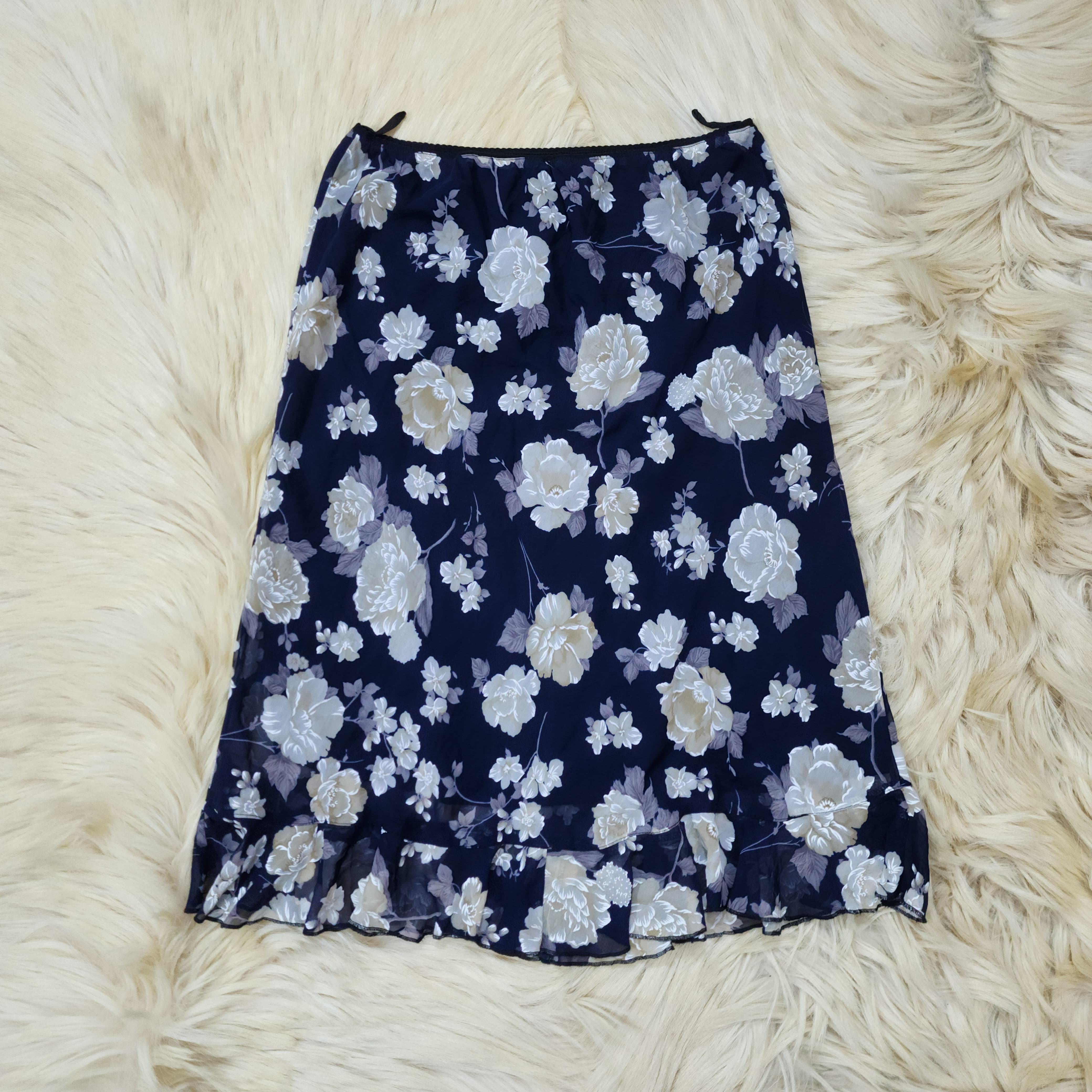 Flowery Mesh Maxi Skirt
