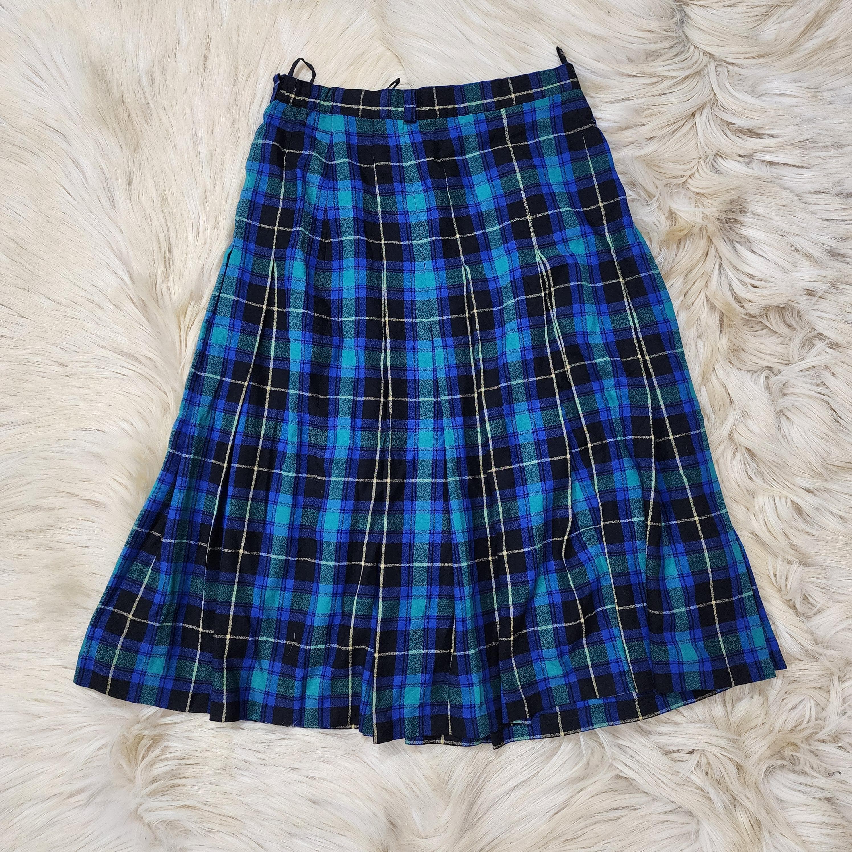 Blue Checkered Skirt
