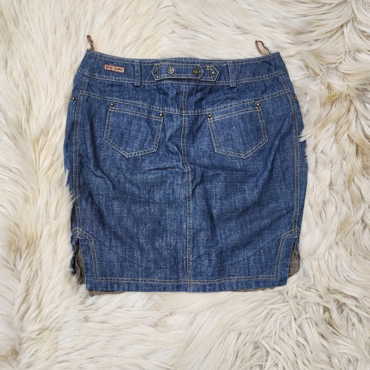 Blue Denim Midi Skirt