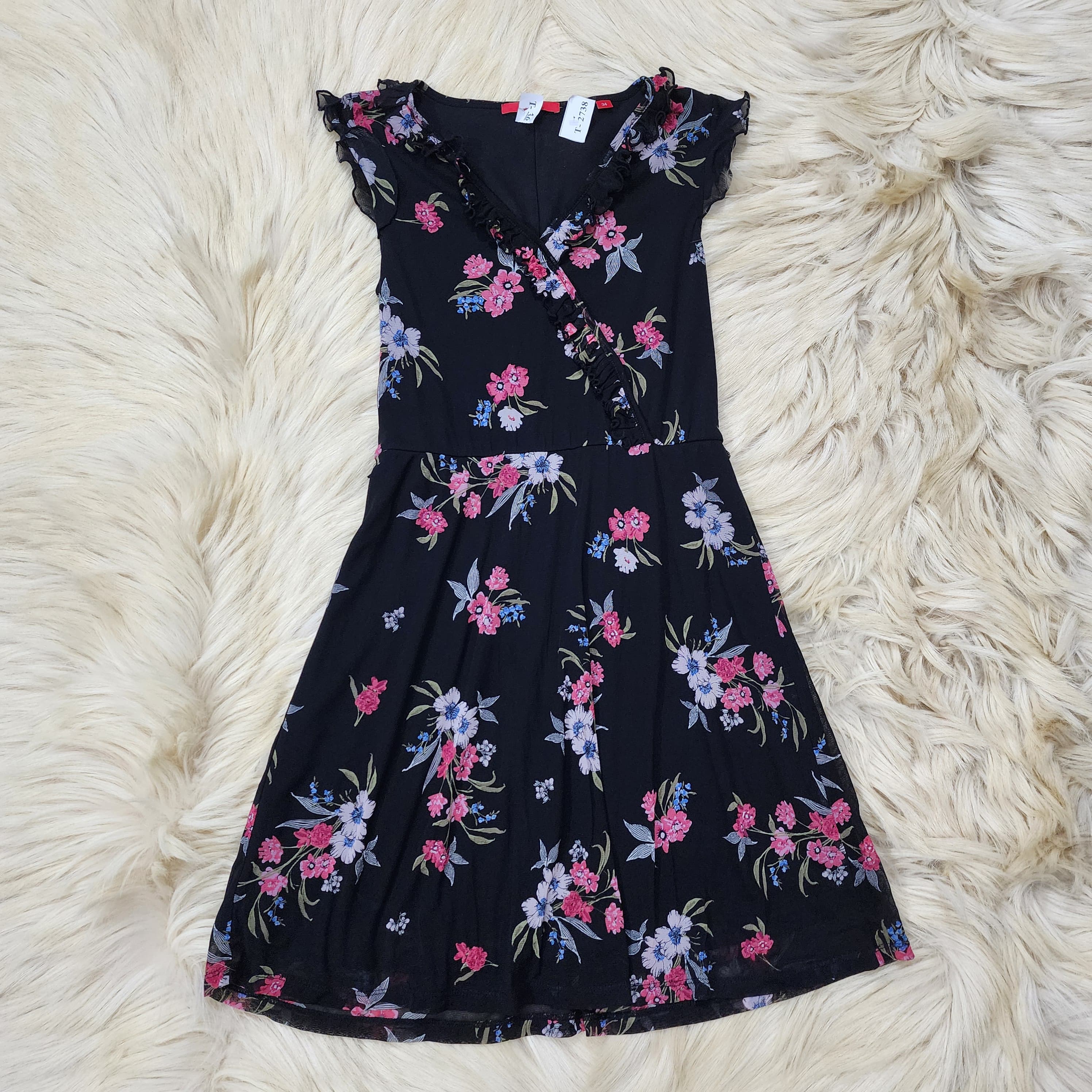 The PInk & Black Floral Dress