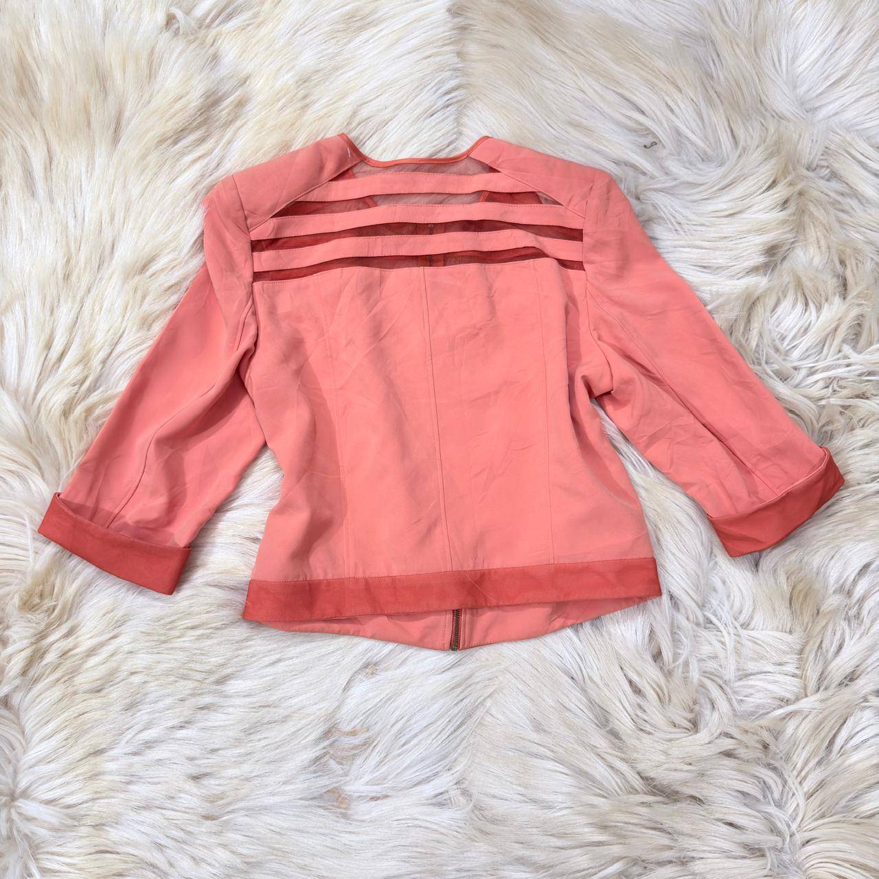 Orange Zipper Button Down