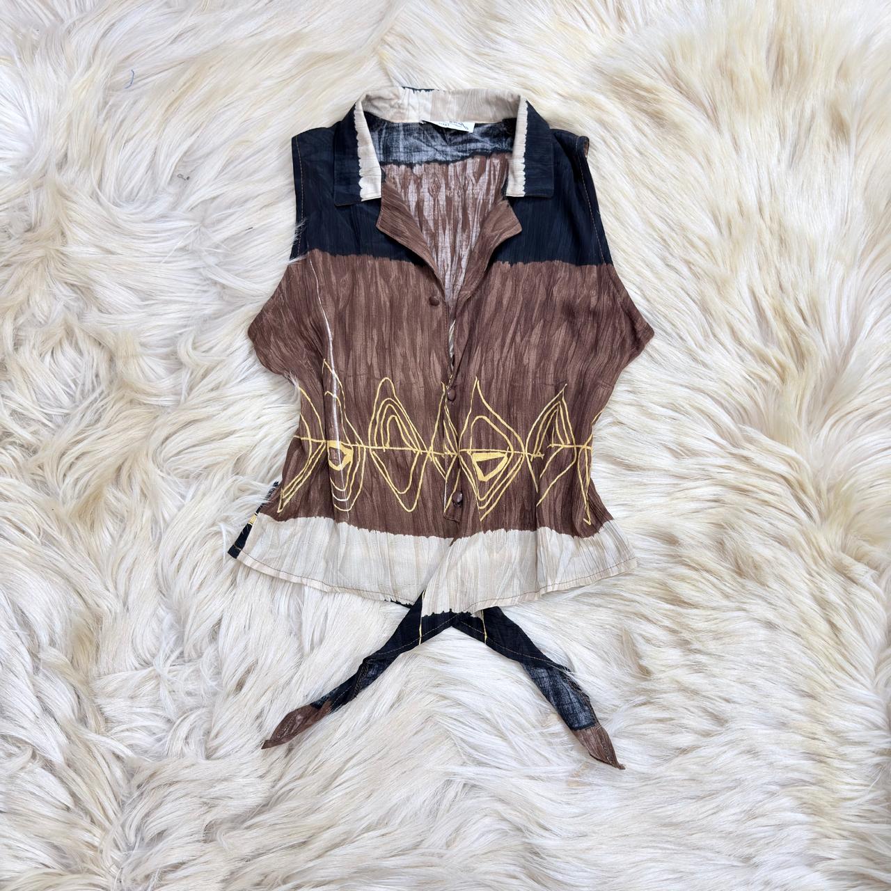 Sleeveless Button Down Shirt
