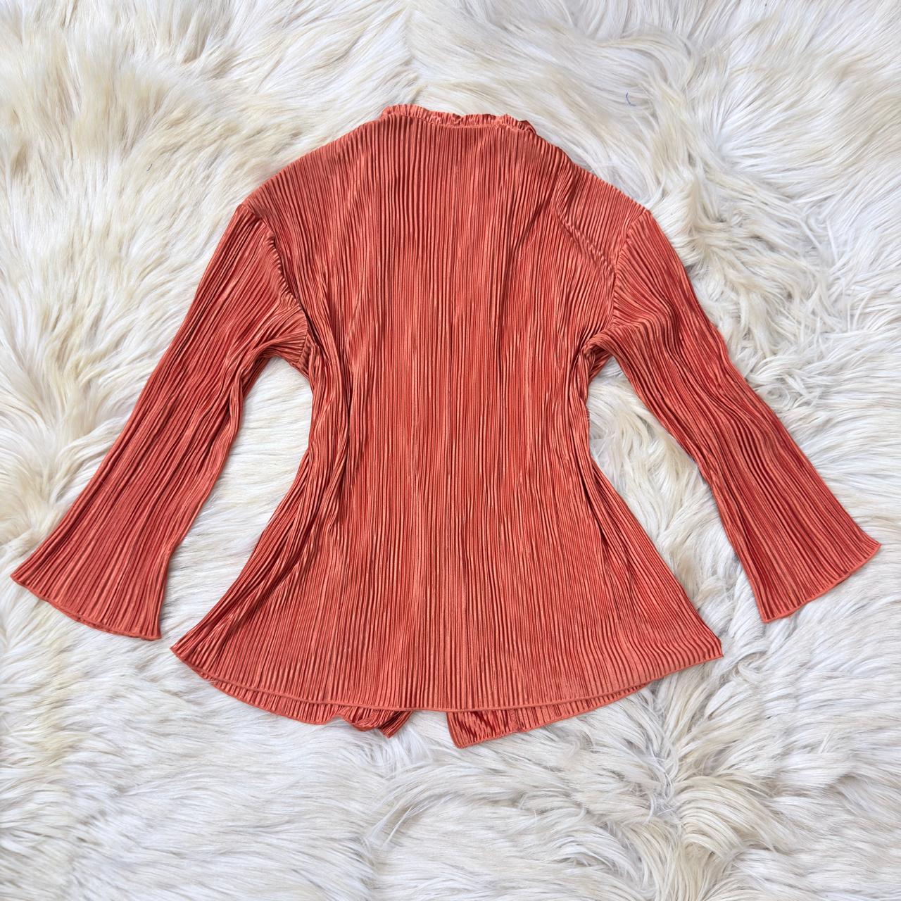 Orange satin Button Down