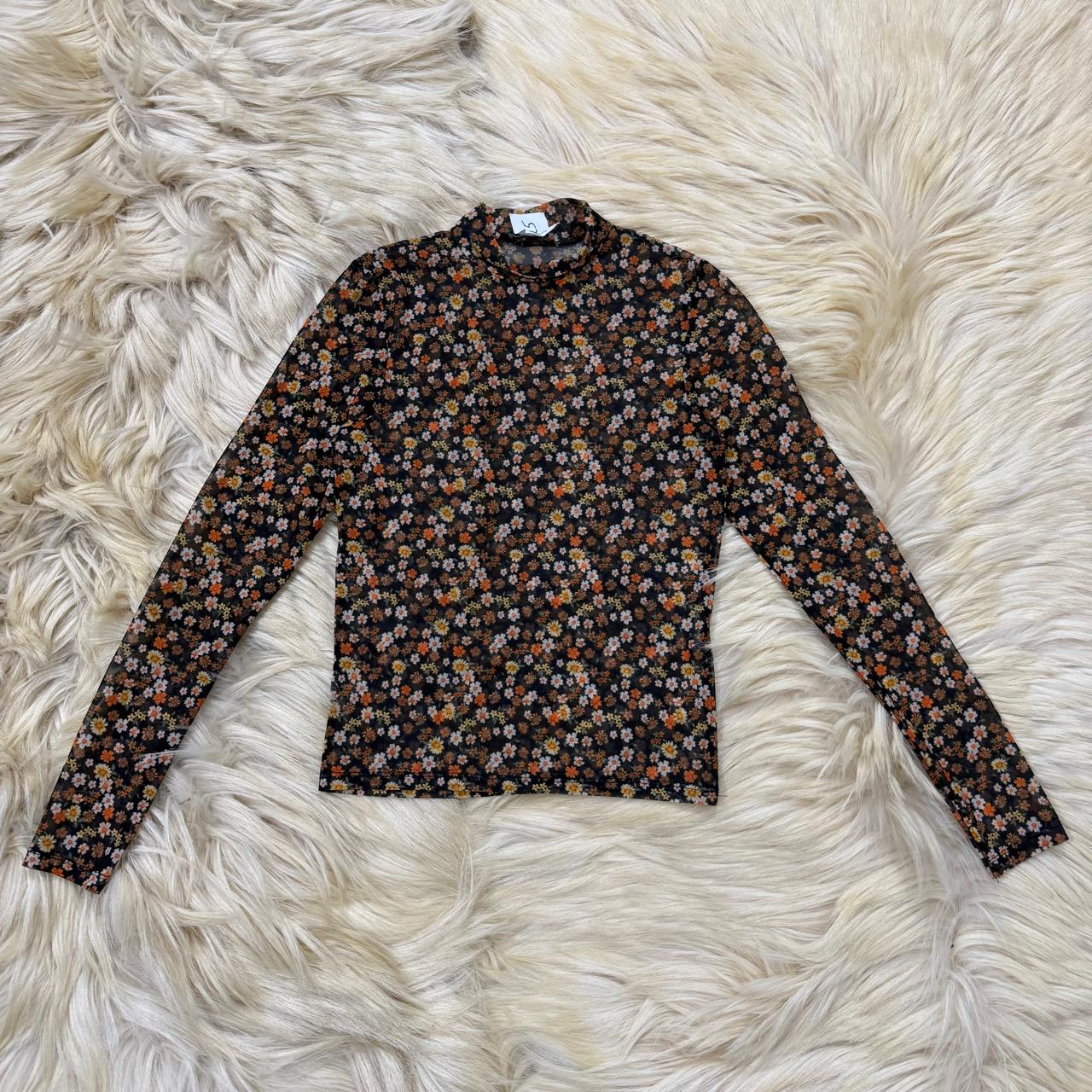 Autumn Floral Mesh Top