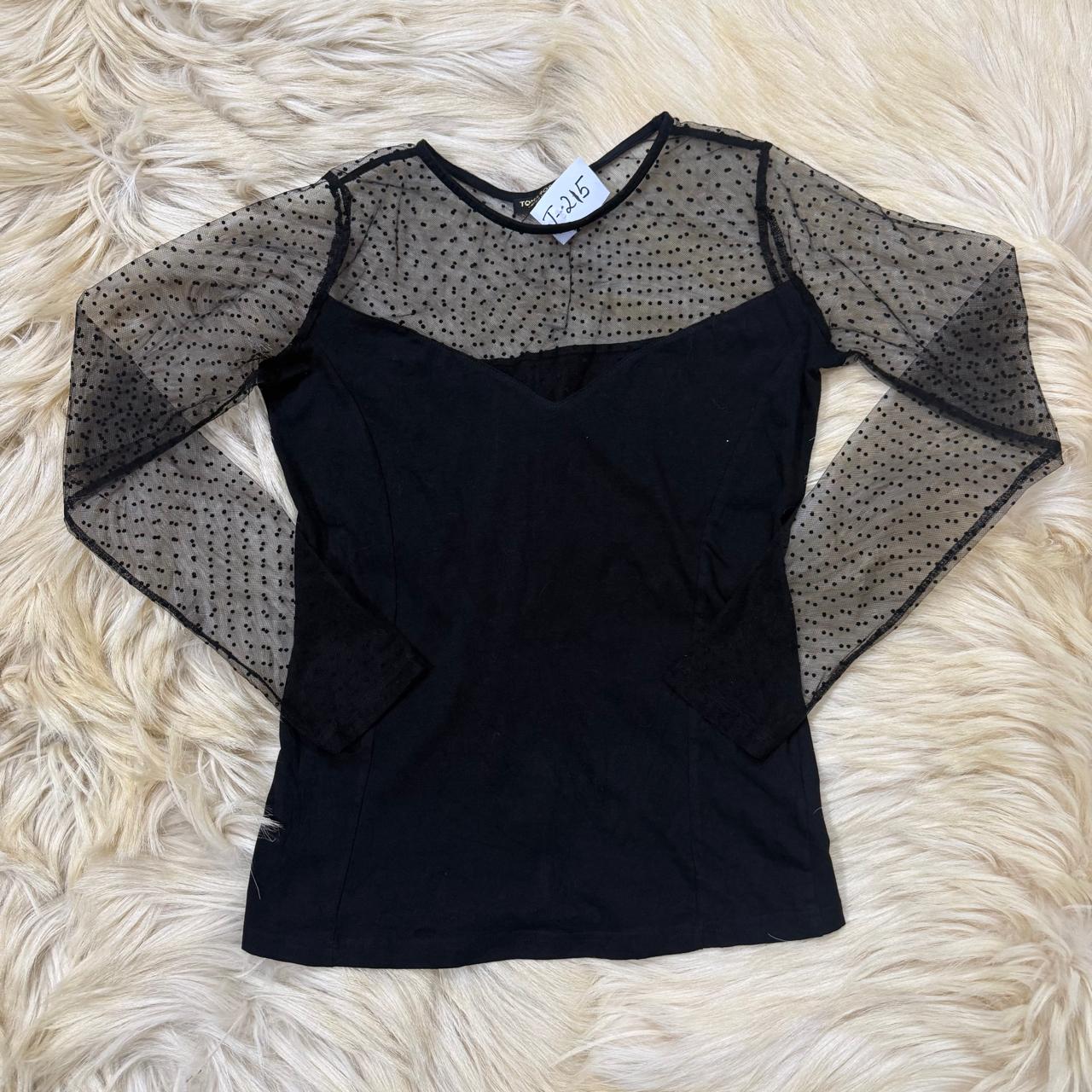 Polka Mesh Black Top