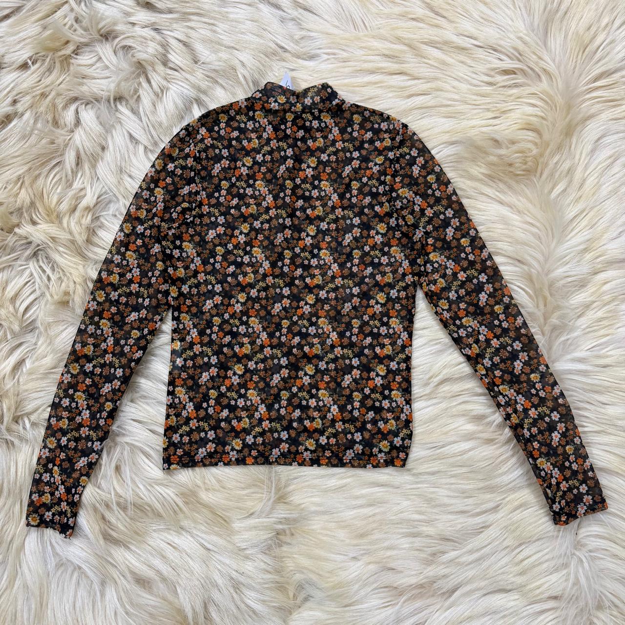 Autumn Floral Mesh Top