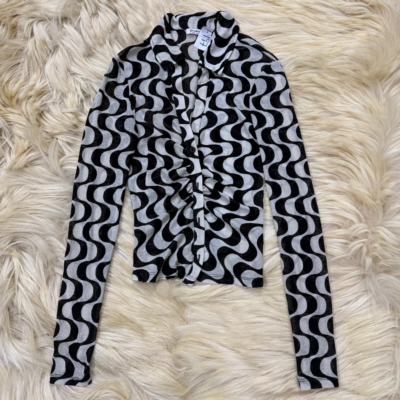 Mesh Illusion Button Down Top