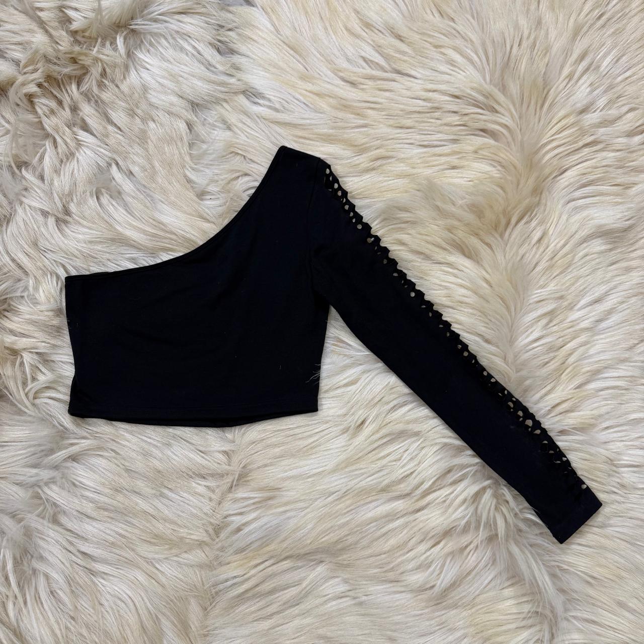 One Shoulder Black Top