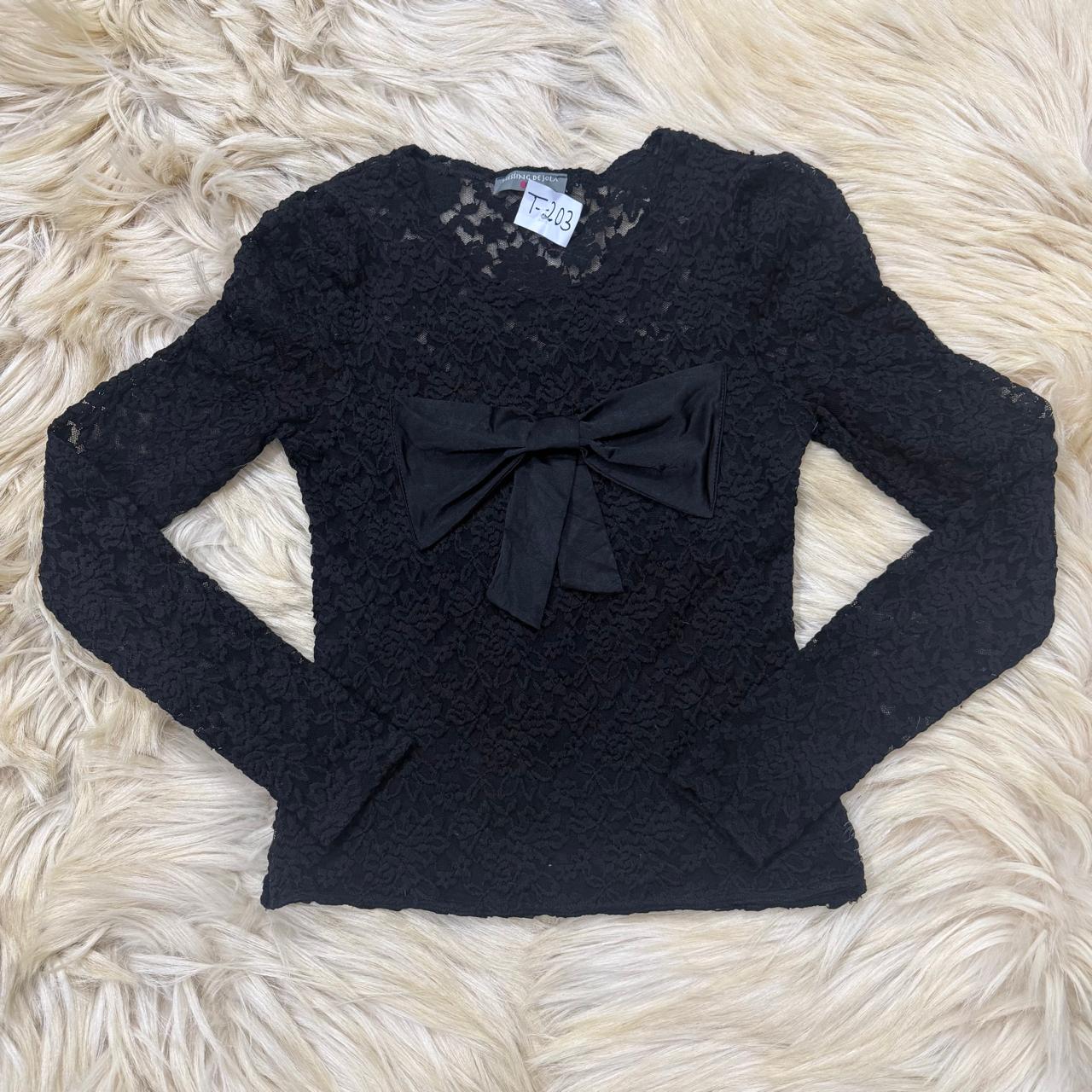 Black Bow Lace Top