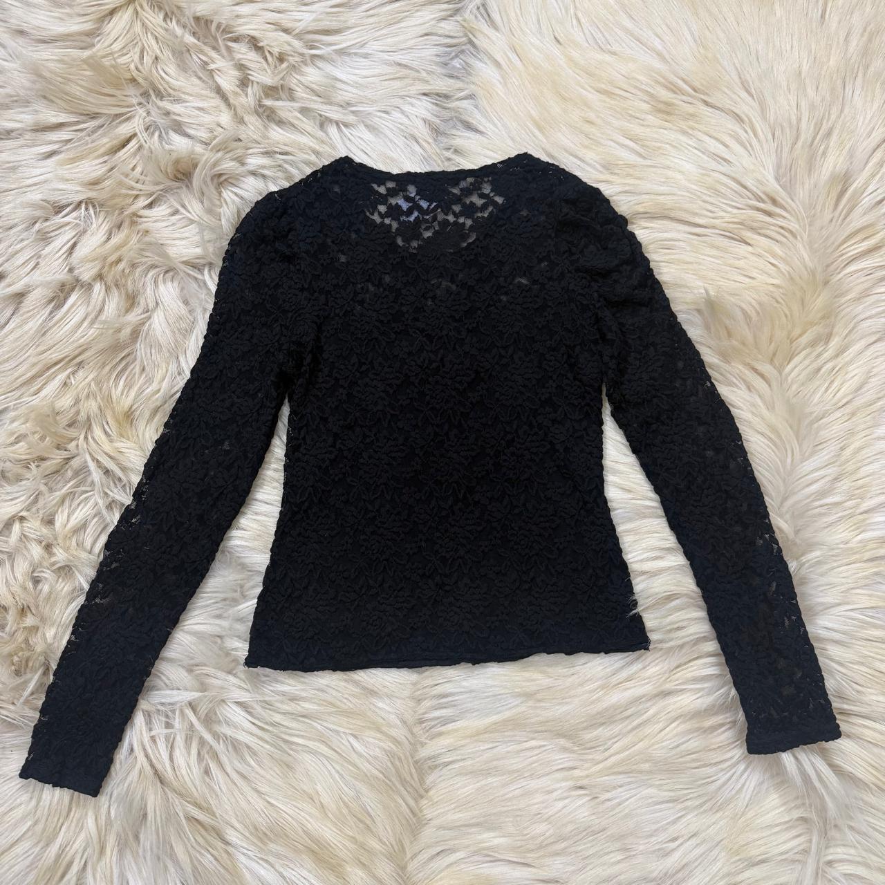 Black Bow Lace Top