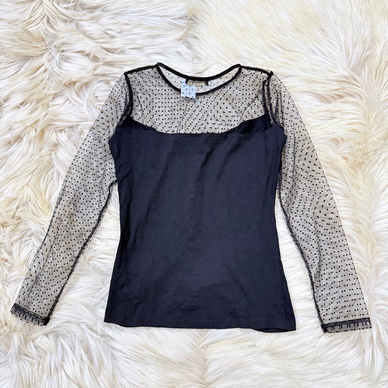 Polka Mesh Black Top