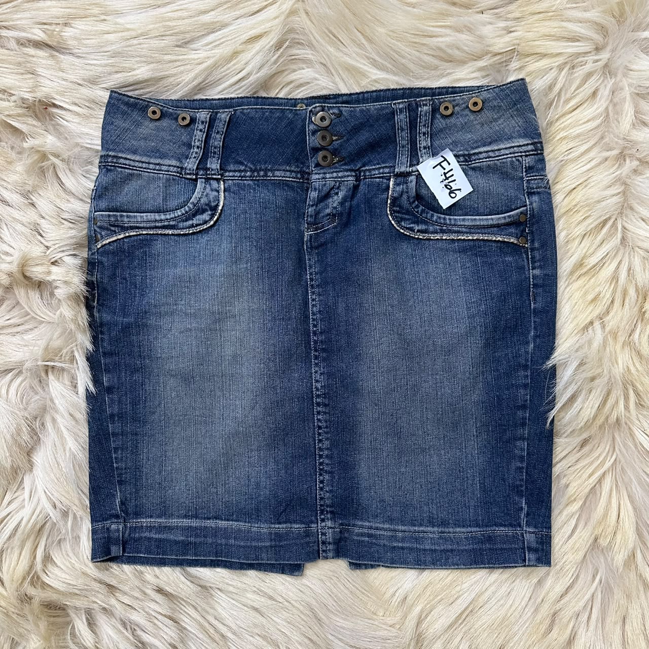 Stone Wash Denim Mini Skirt