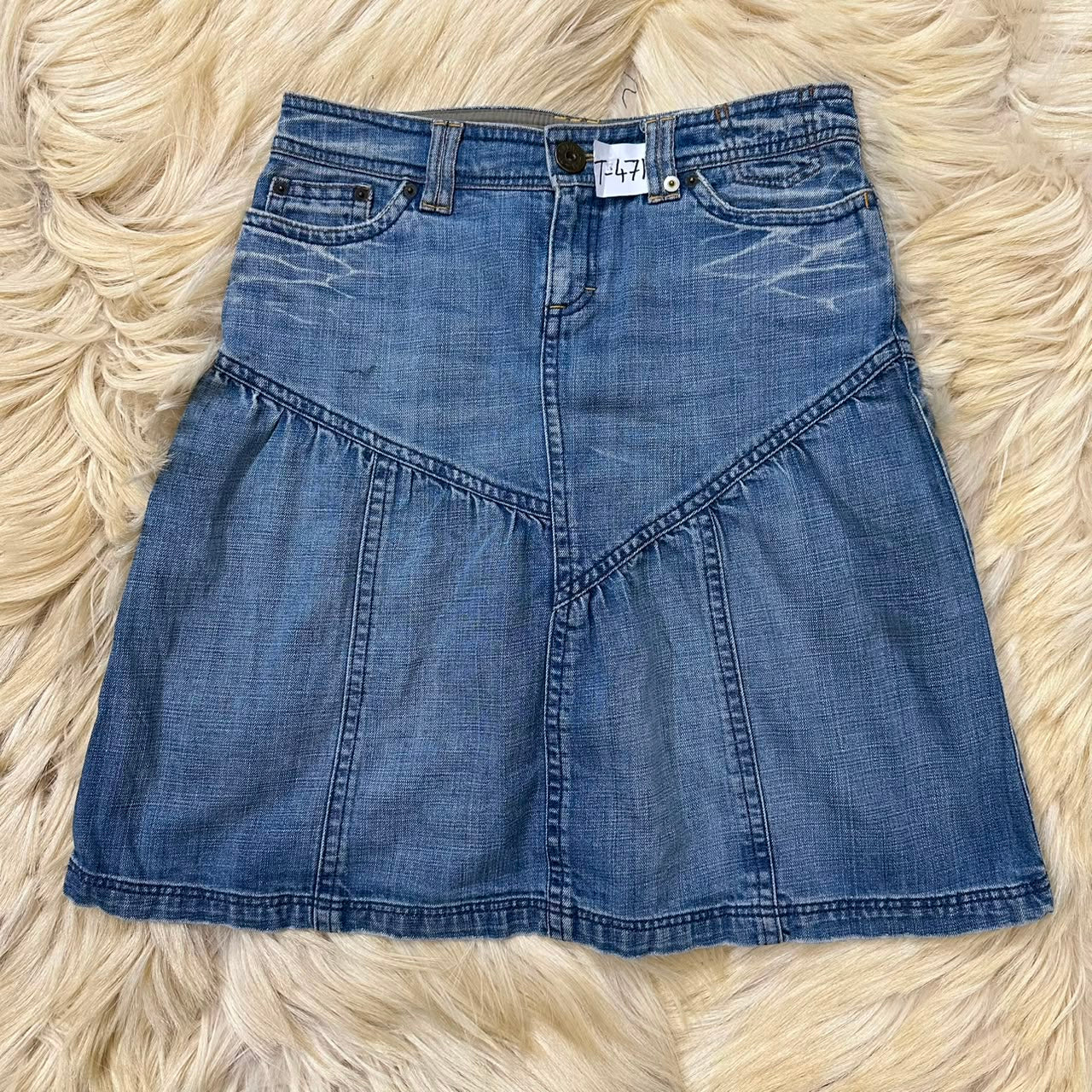 Vintage Wash Denim Mini Skirt
