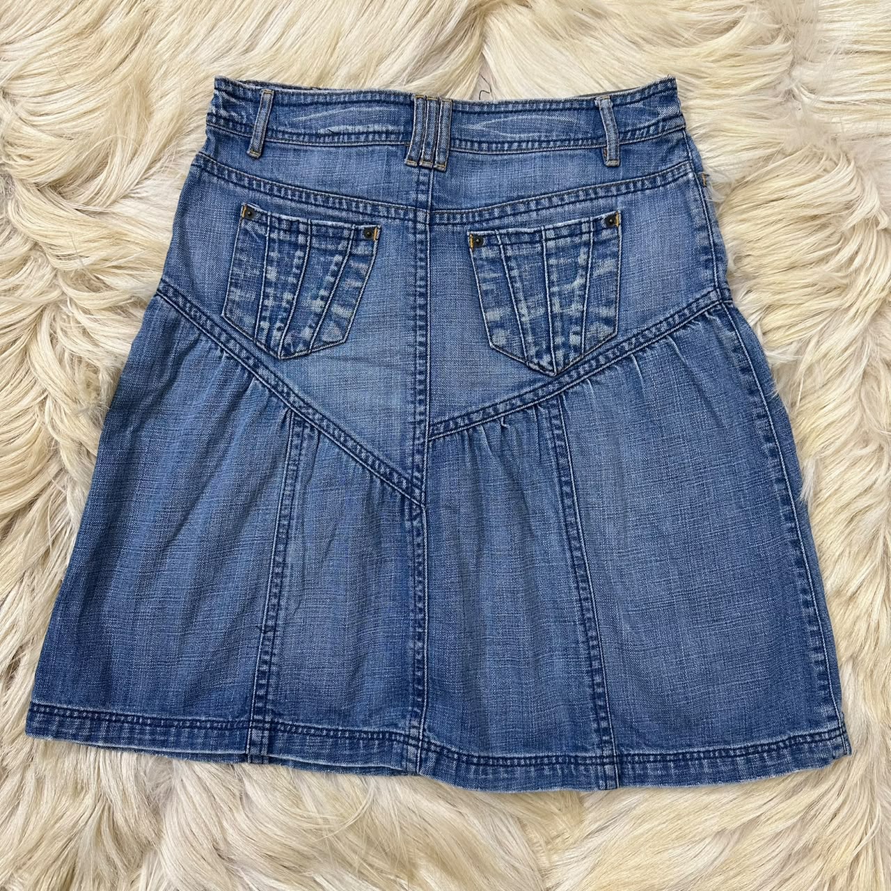 Vintage Wash Denim Mini Skirt