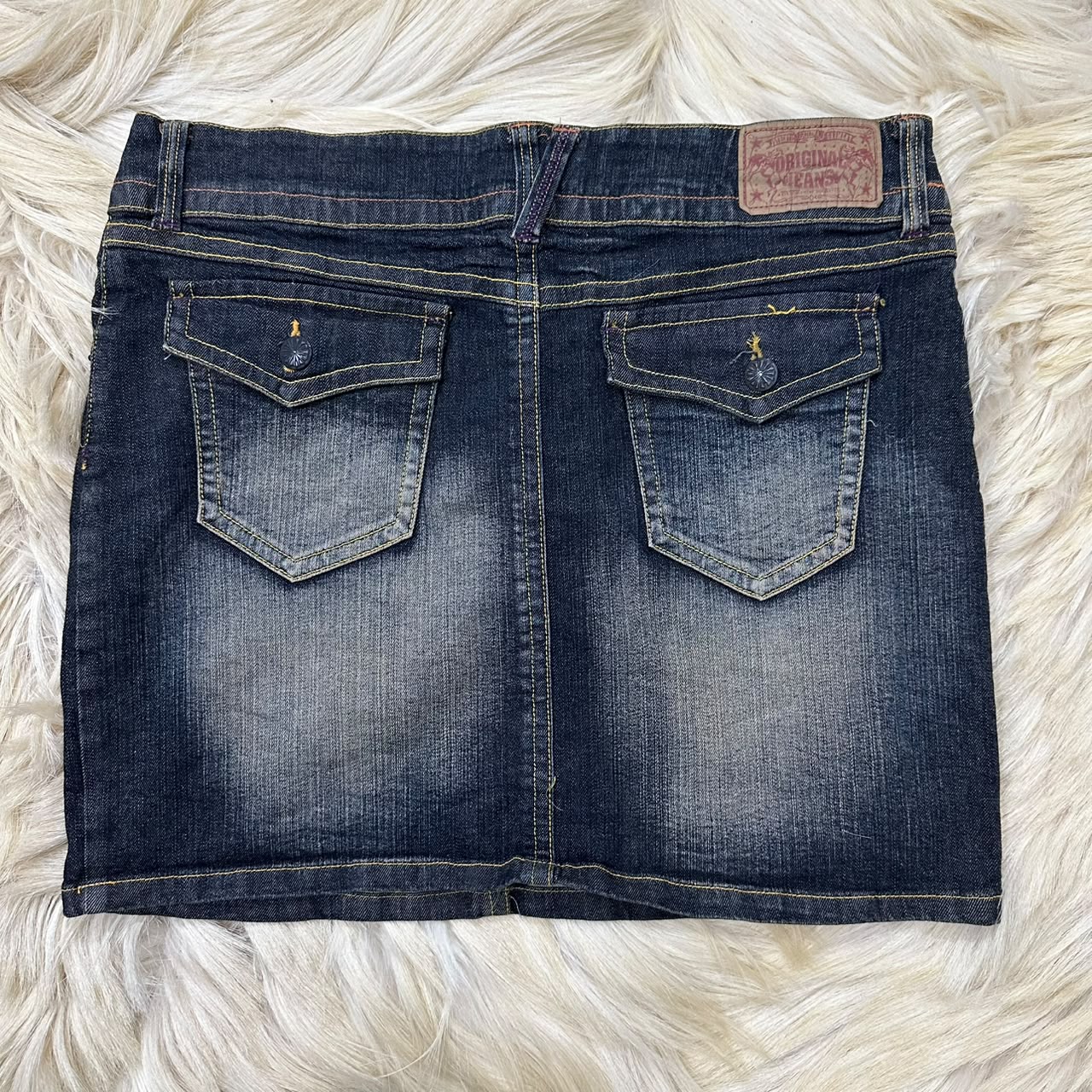 Vintage Wash Denim Mini Skirt