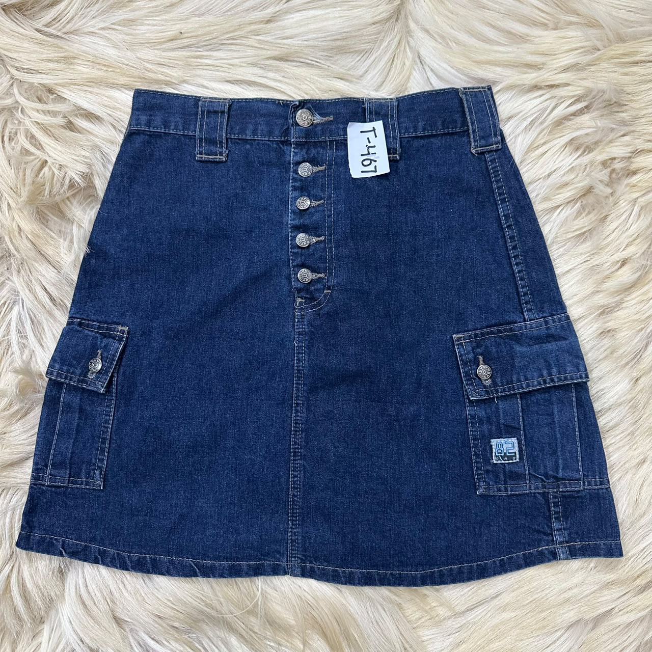 Cargo Pocket Denim Mini Skirt