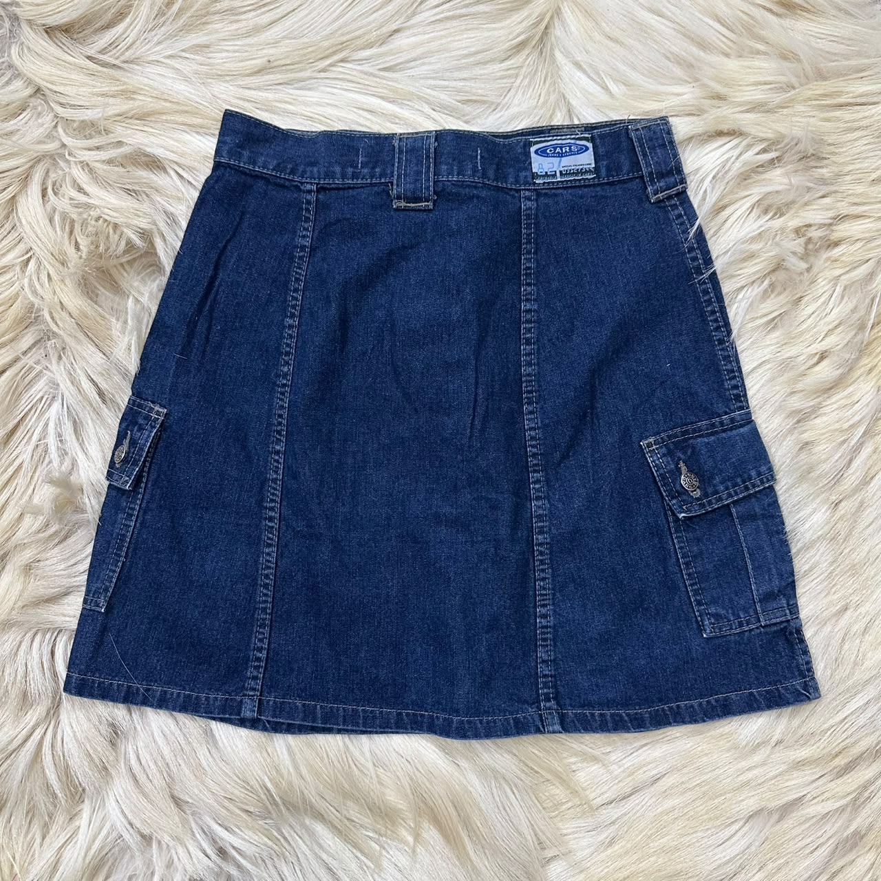 Cargo Pocket Denim Mini Skirt