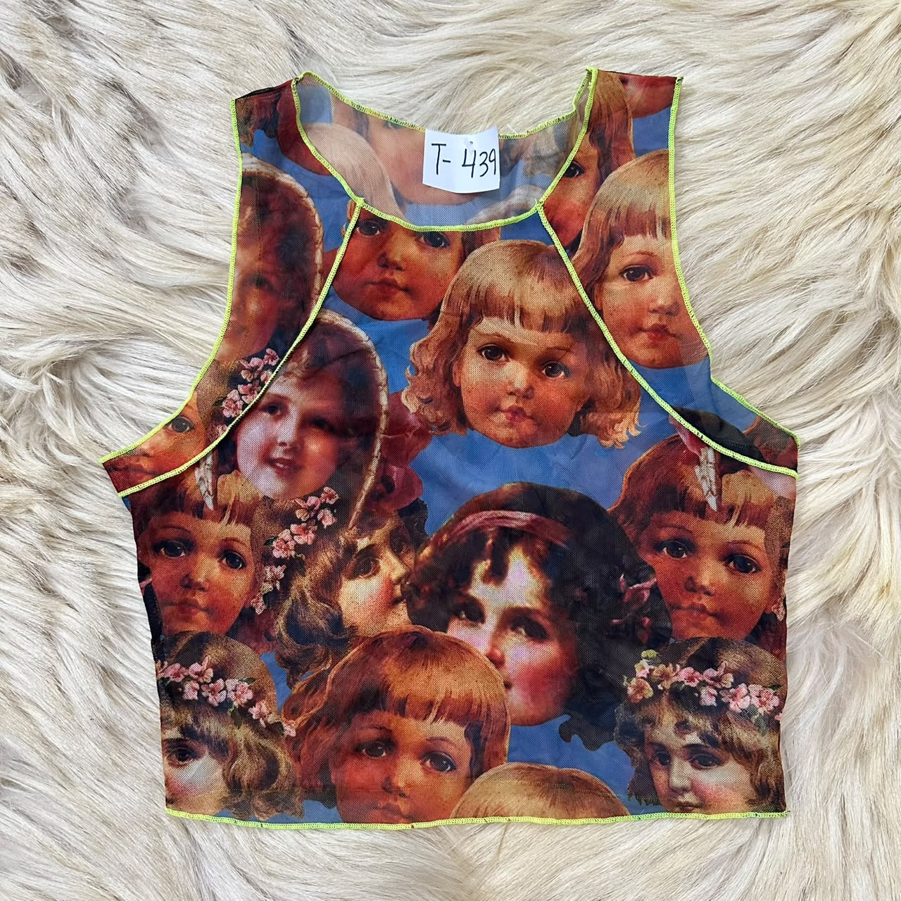 Mesh Graphic Crop Top